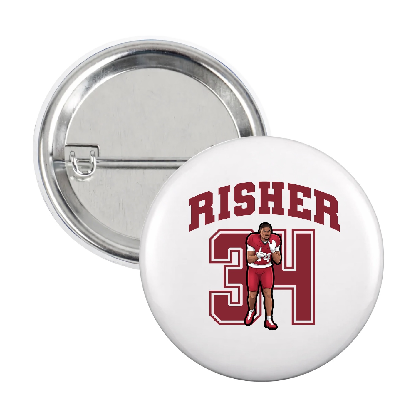 Game Day Button — Number in White