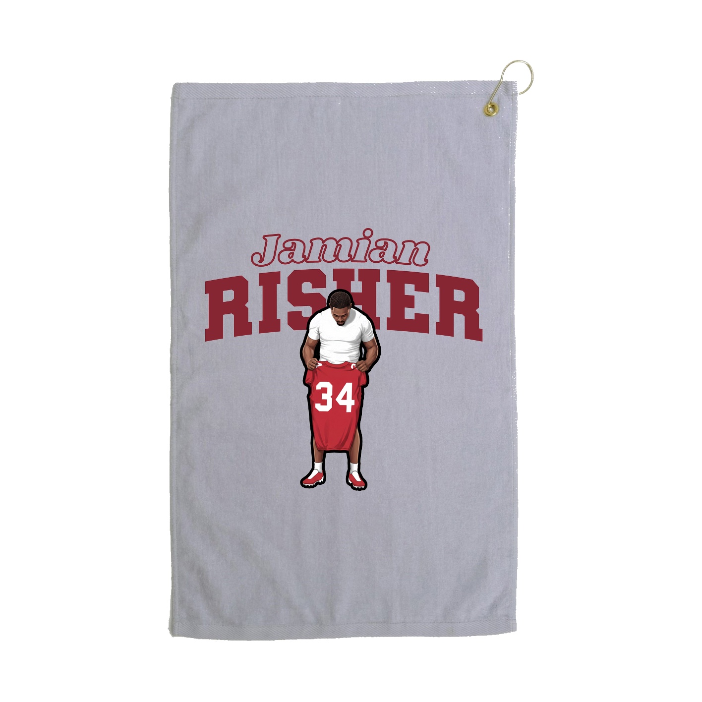 Golf Towel — Name Arch in Grey