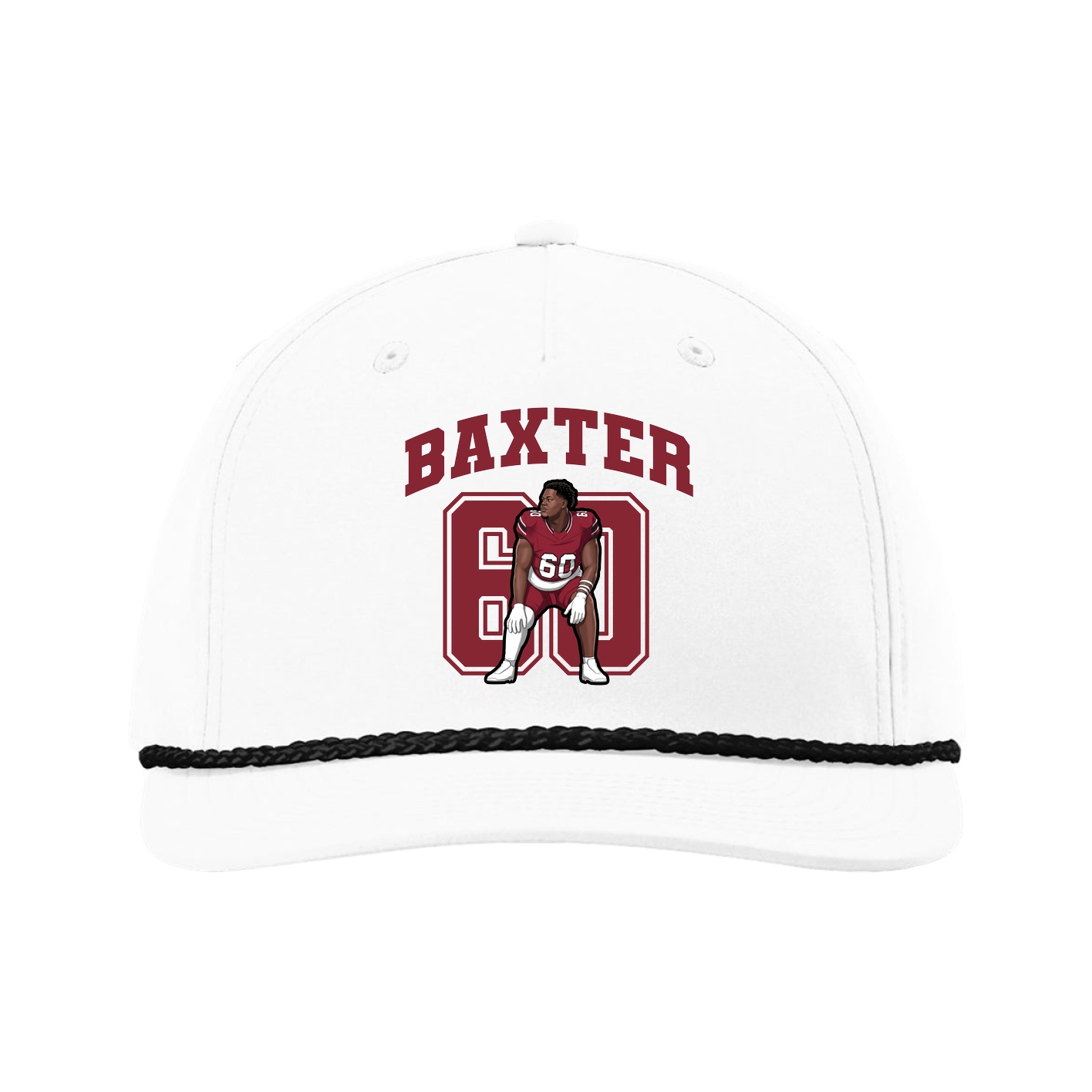Five-Panel Classic Rope Cap — Number in White