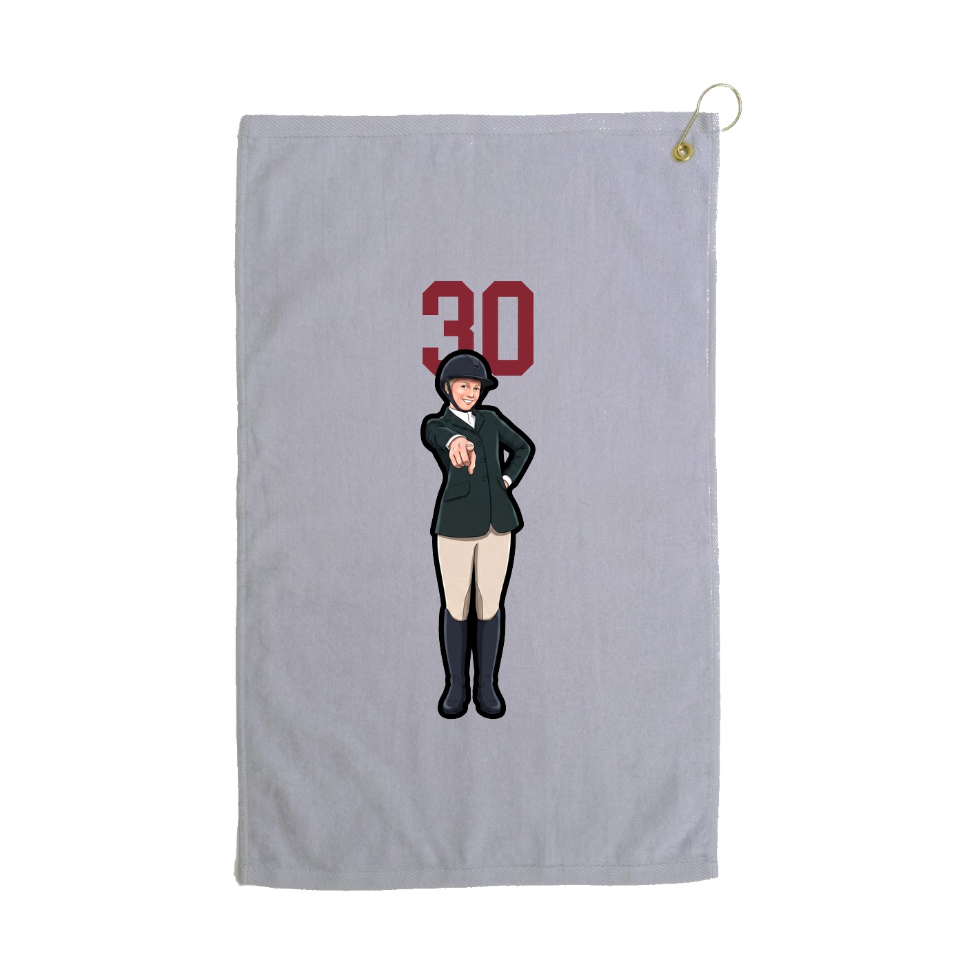 Golf Towel — Number Top in Grey