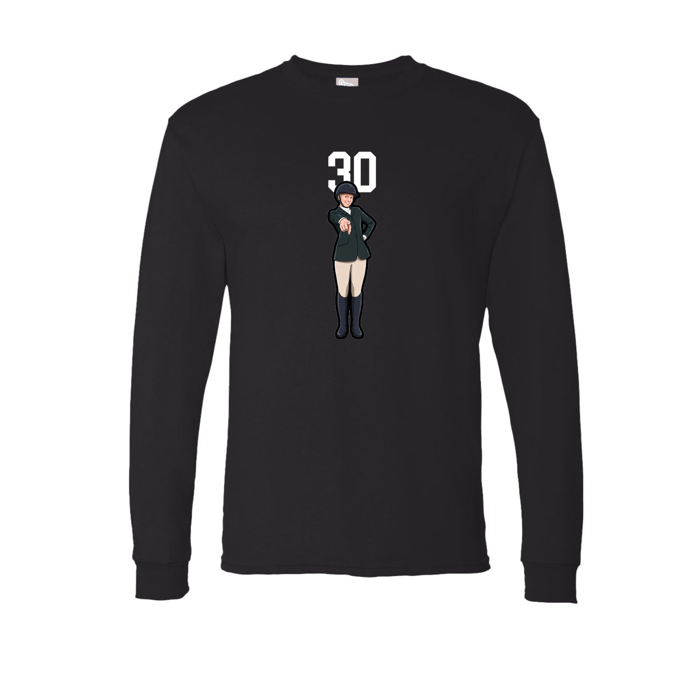 Long Sleeve Tee — Number Top in Black