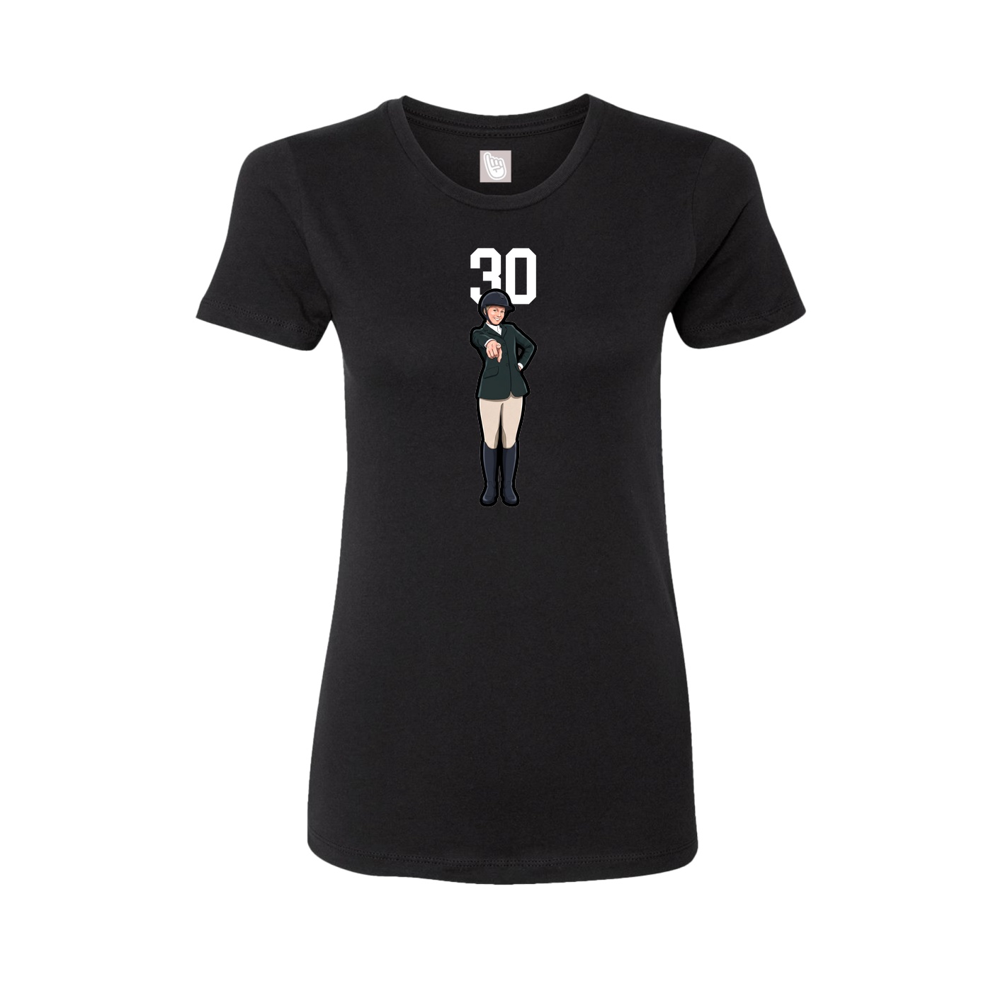 Fitted Women's Tee — Number Top in Black