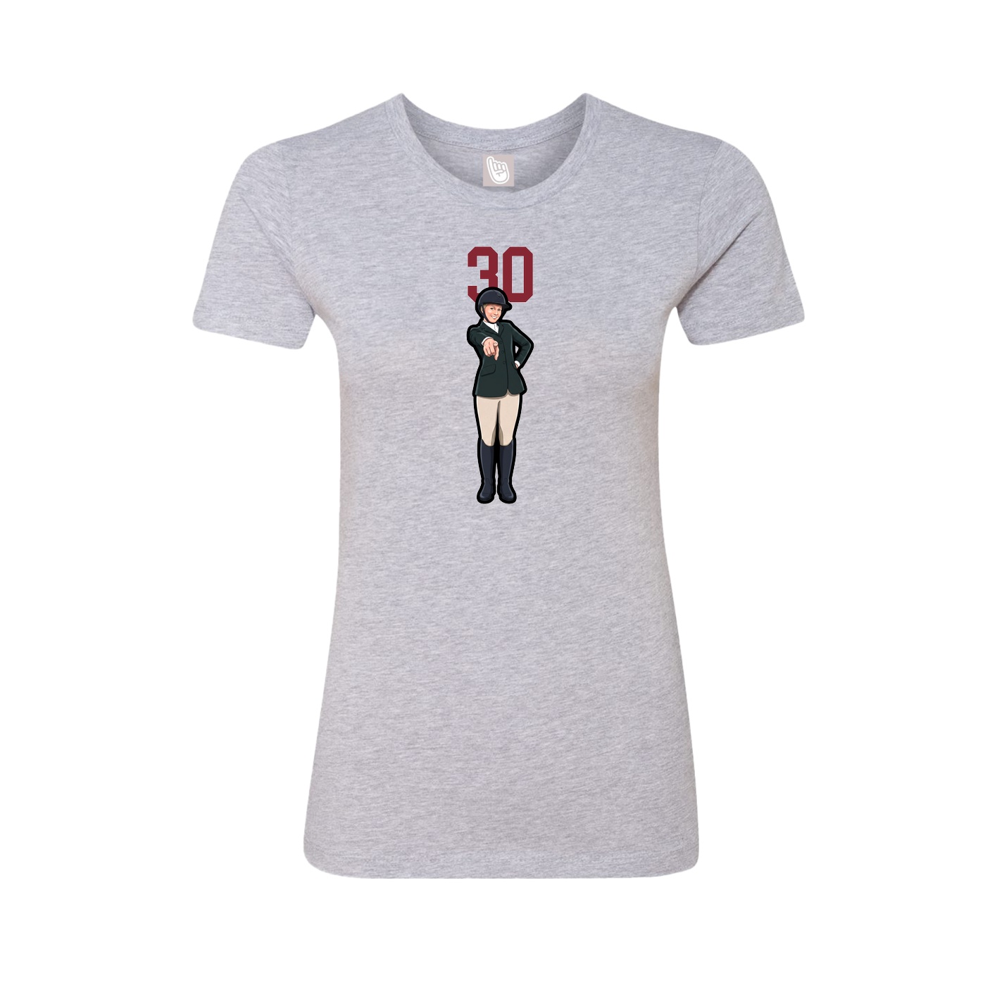 Womens Tee — Number Top in Grey