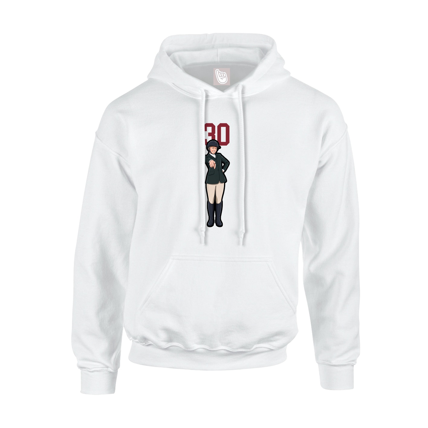 Hoodie — Number Top in White