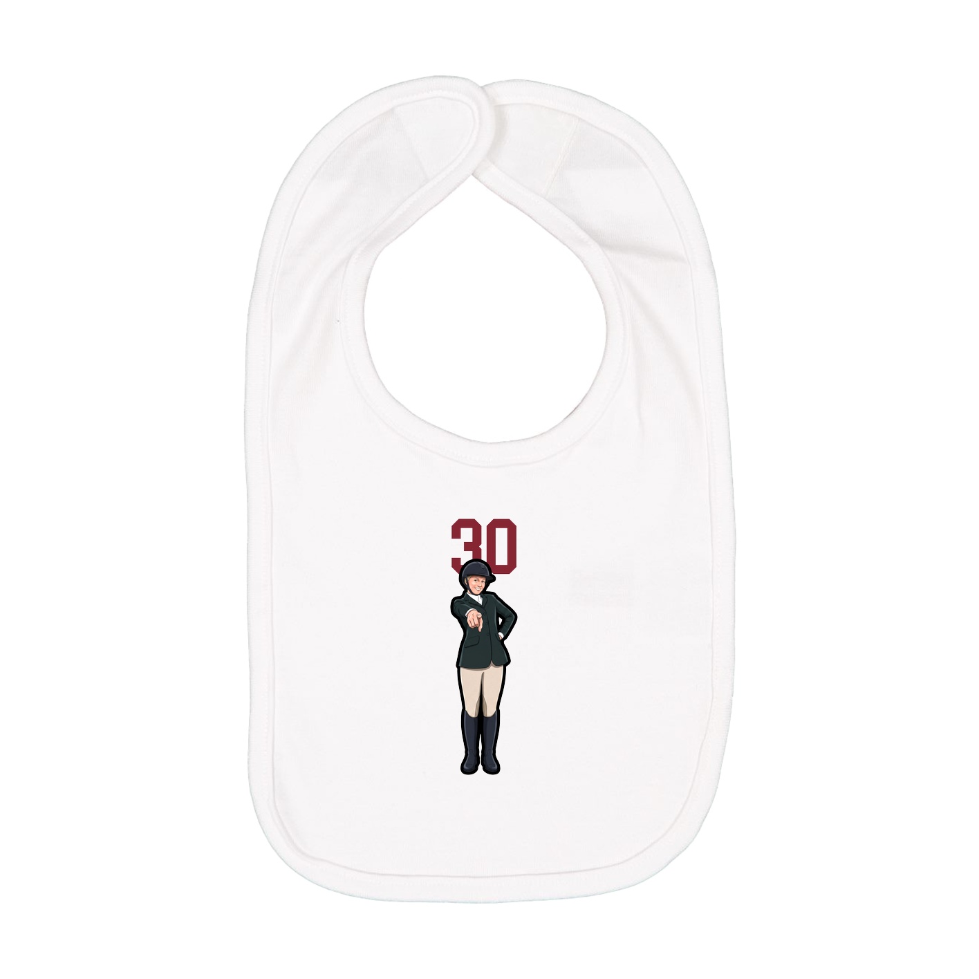 Infant Bib — Number Top in White