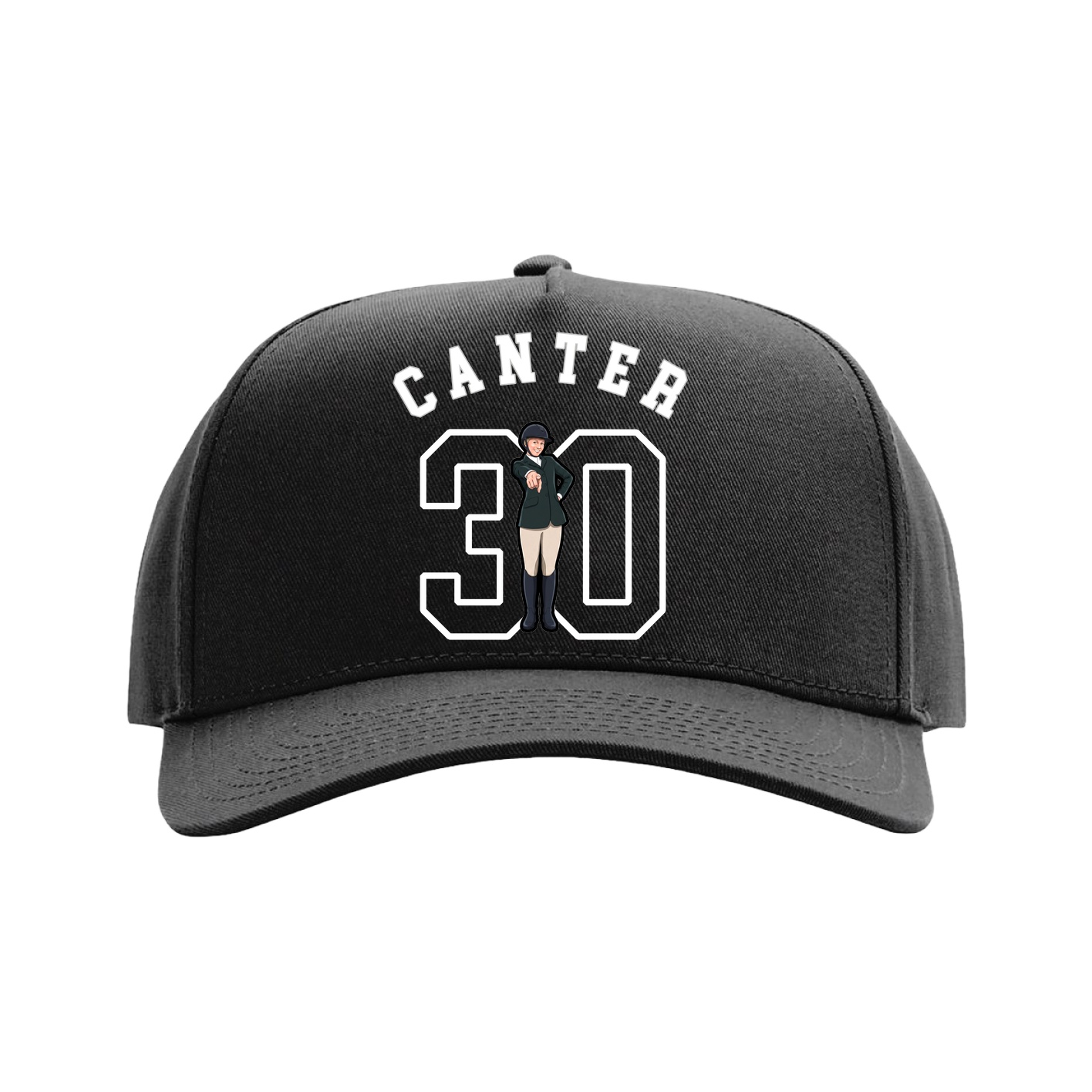 Full Fabric Five-Panel Champ Cap — Shirsey Arch in Black