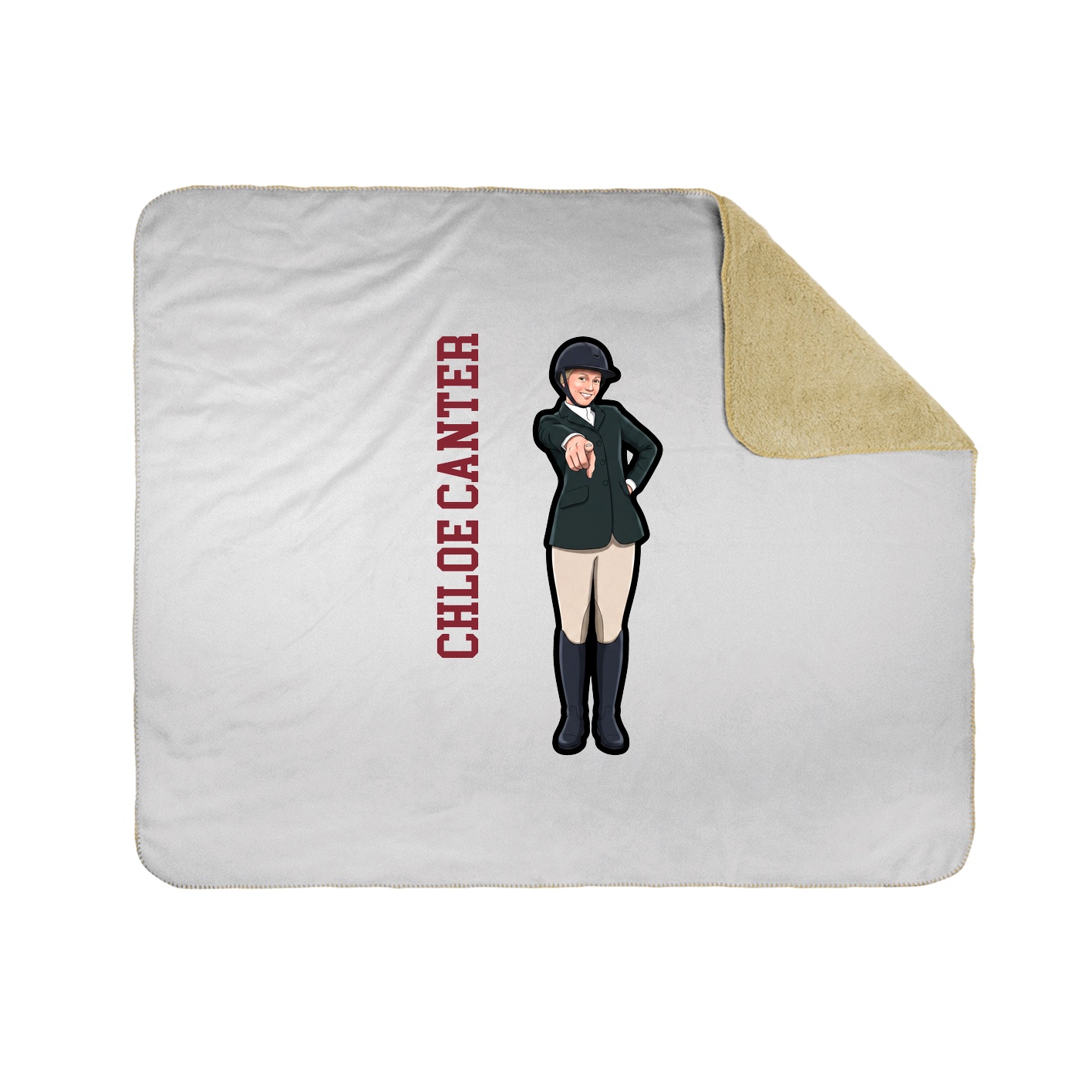 Throw Blanket — Name Vertical in White
