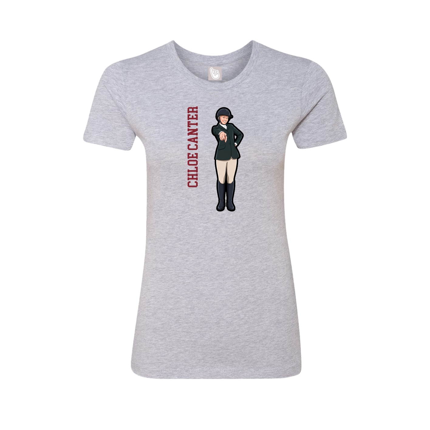 Womens Tee — Name Vertical in Grey
