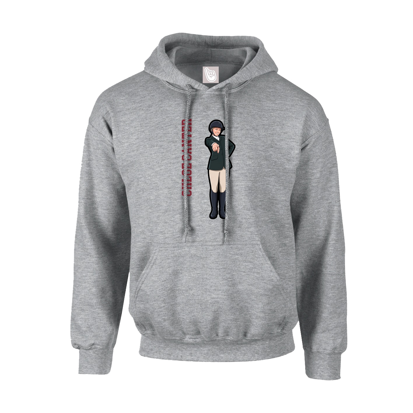 Hoodie — Name Vertical in Grey