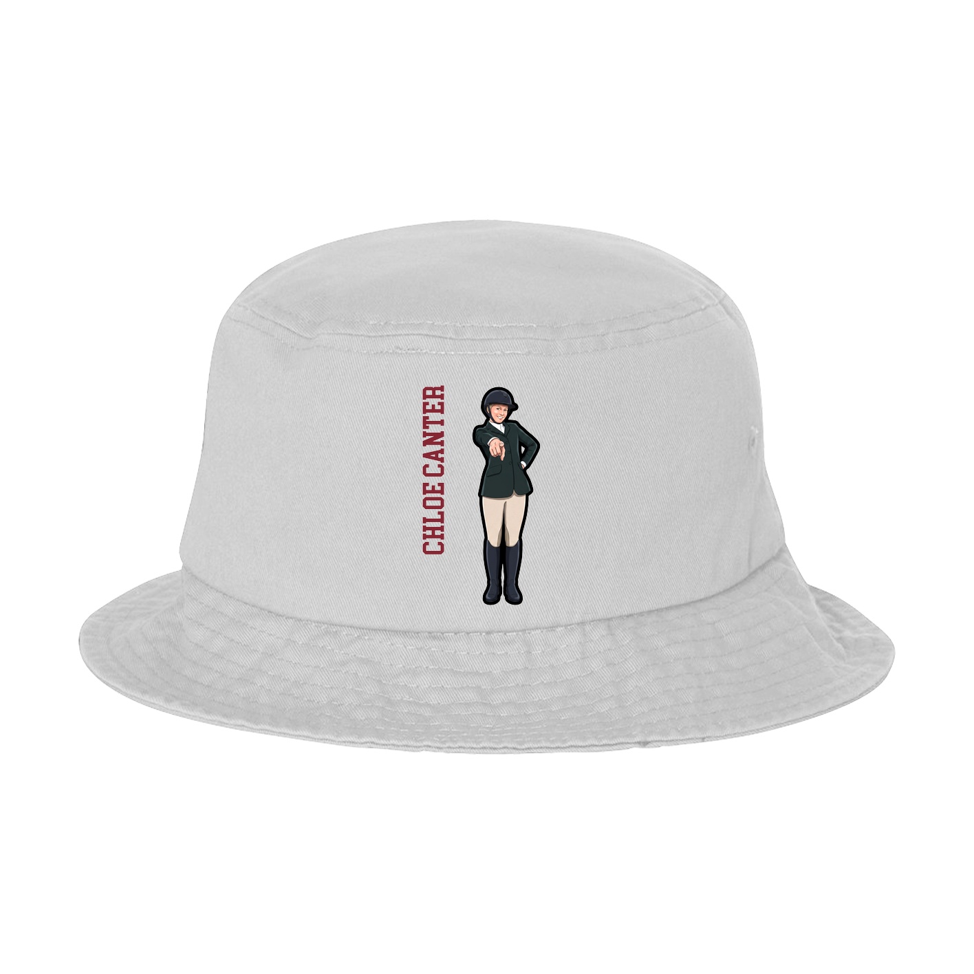 Bucket Cap — Name Vertical in White