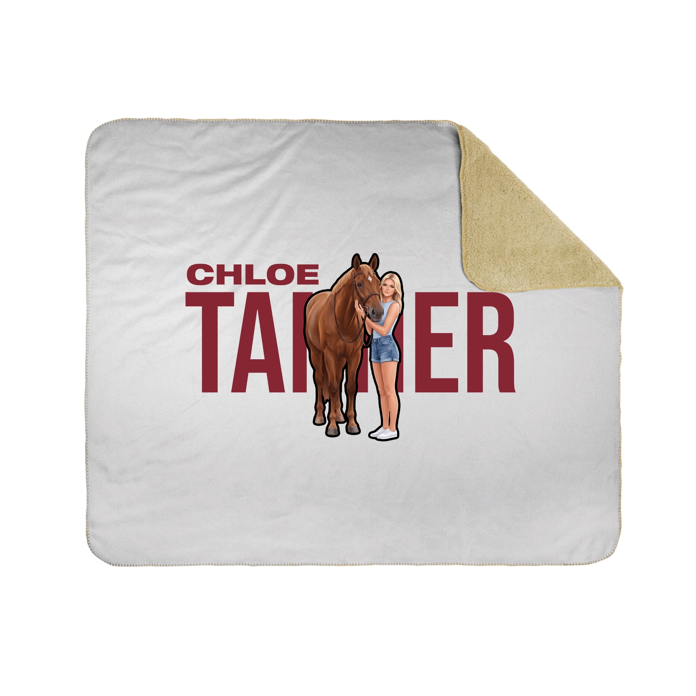 Throw Blanket — Player Name in White