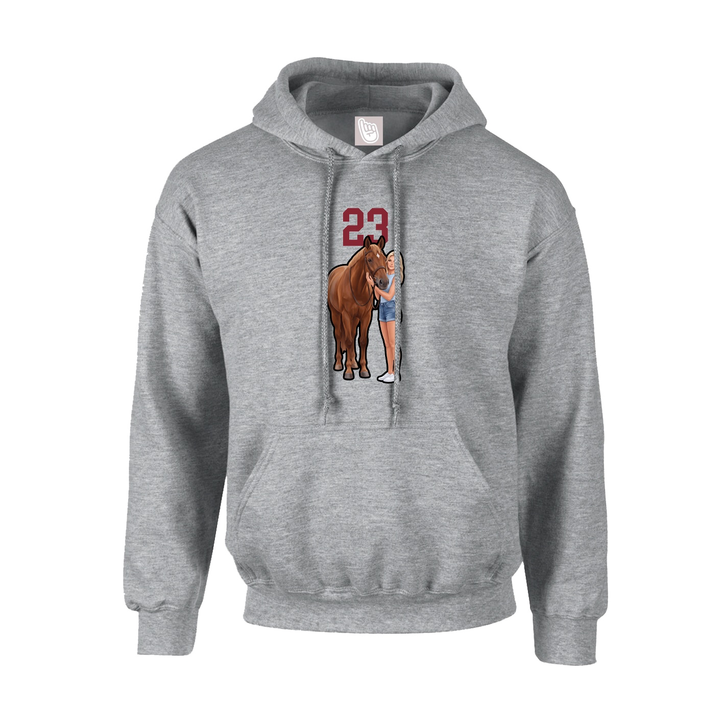 Youth Hoodie — Number Top in Grey