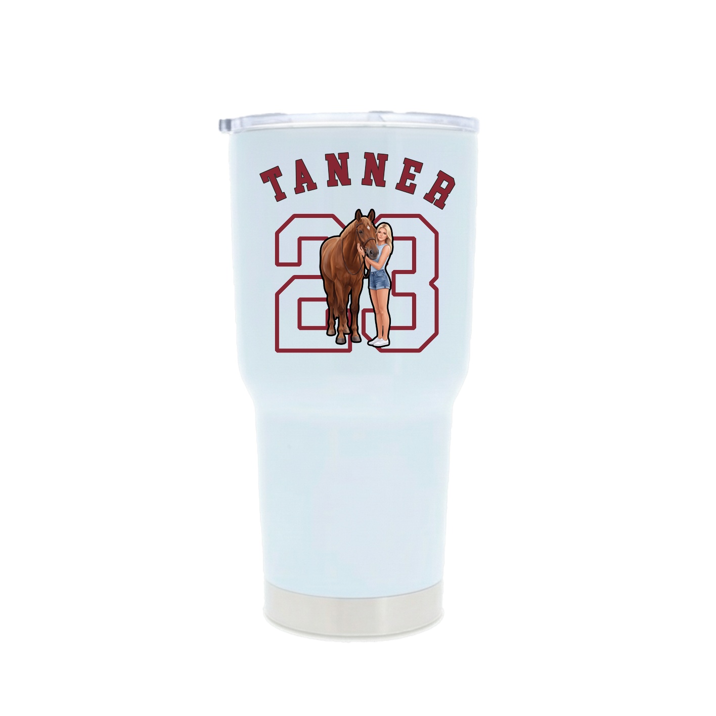 30oz Stainless Steel Tumbler — Shirsey Arch in White