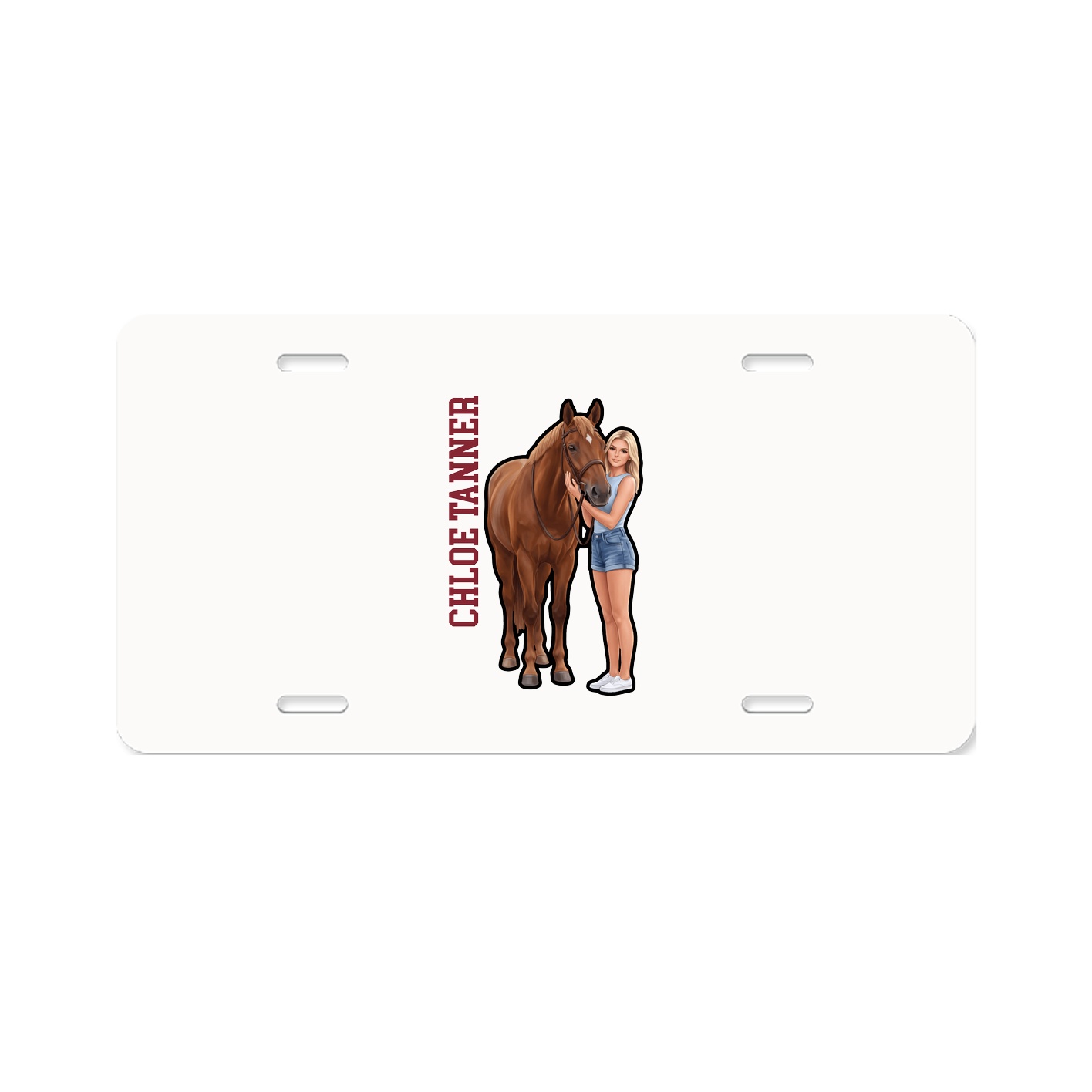 License Plate — Name Vertical in Classic