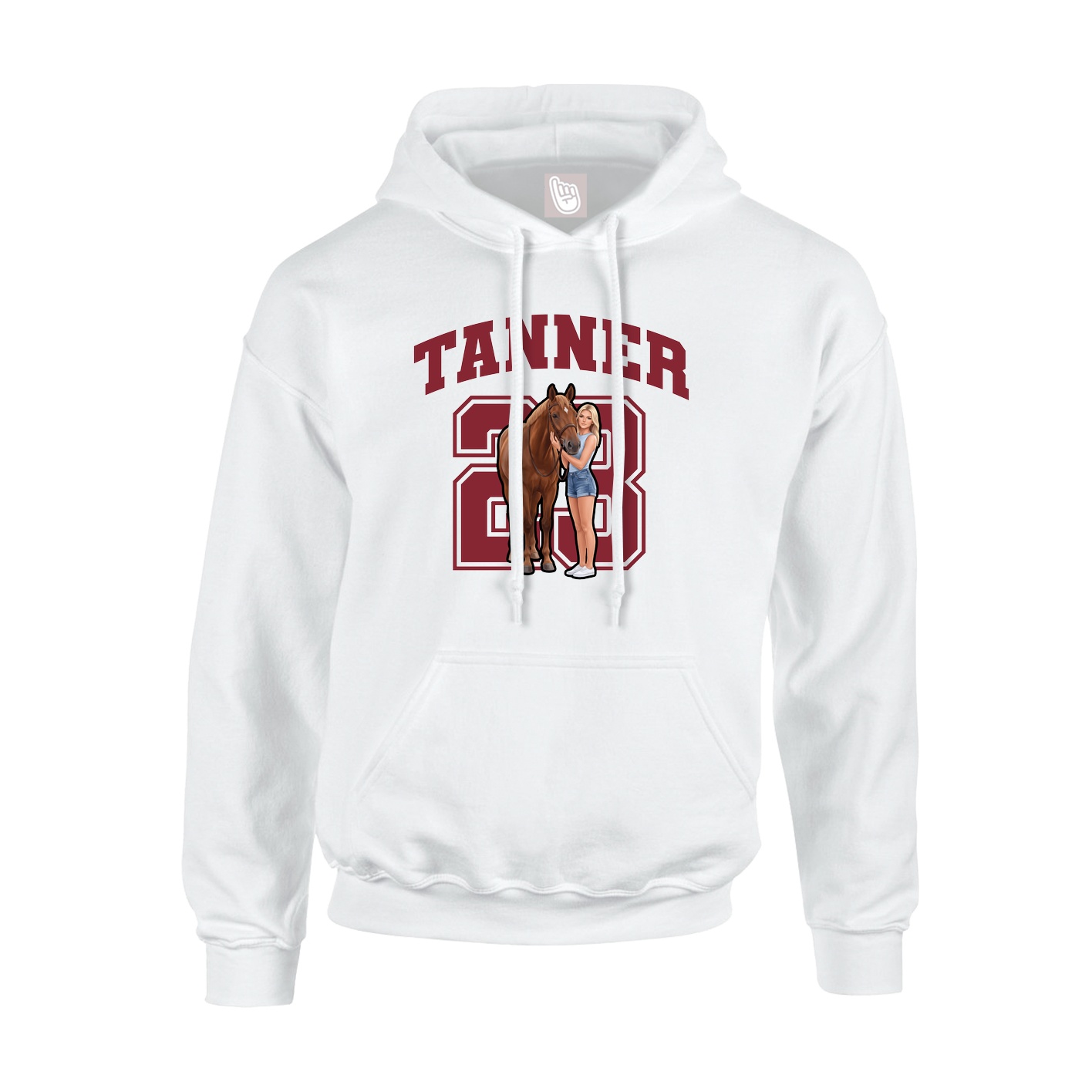 Hoodie — Number in White