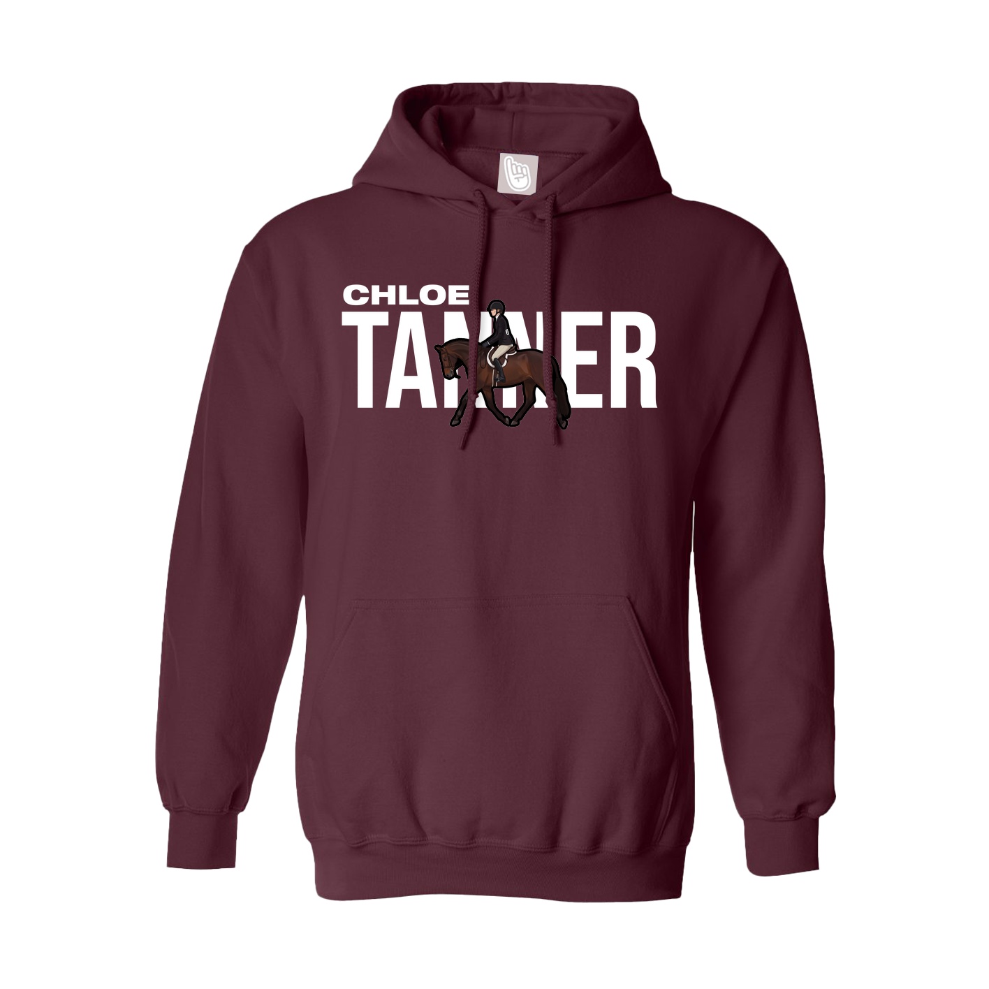 Youth Hoodie — Player Name in Maroon