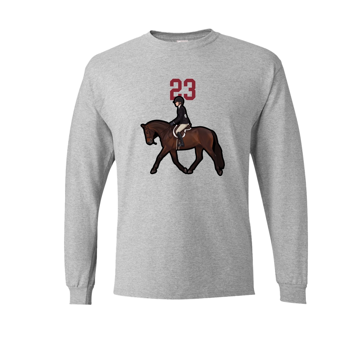 Long Sleeve Tee — Number Top in Grey