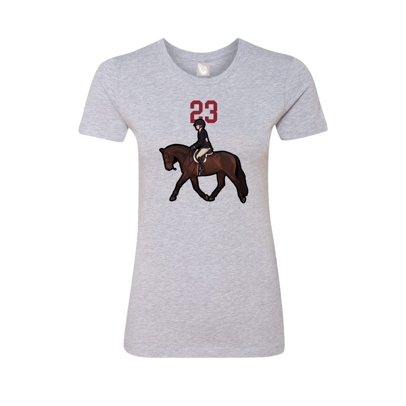 Fitted Women's Tee — Number Top in Grey