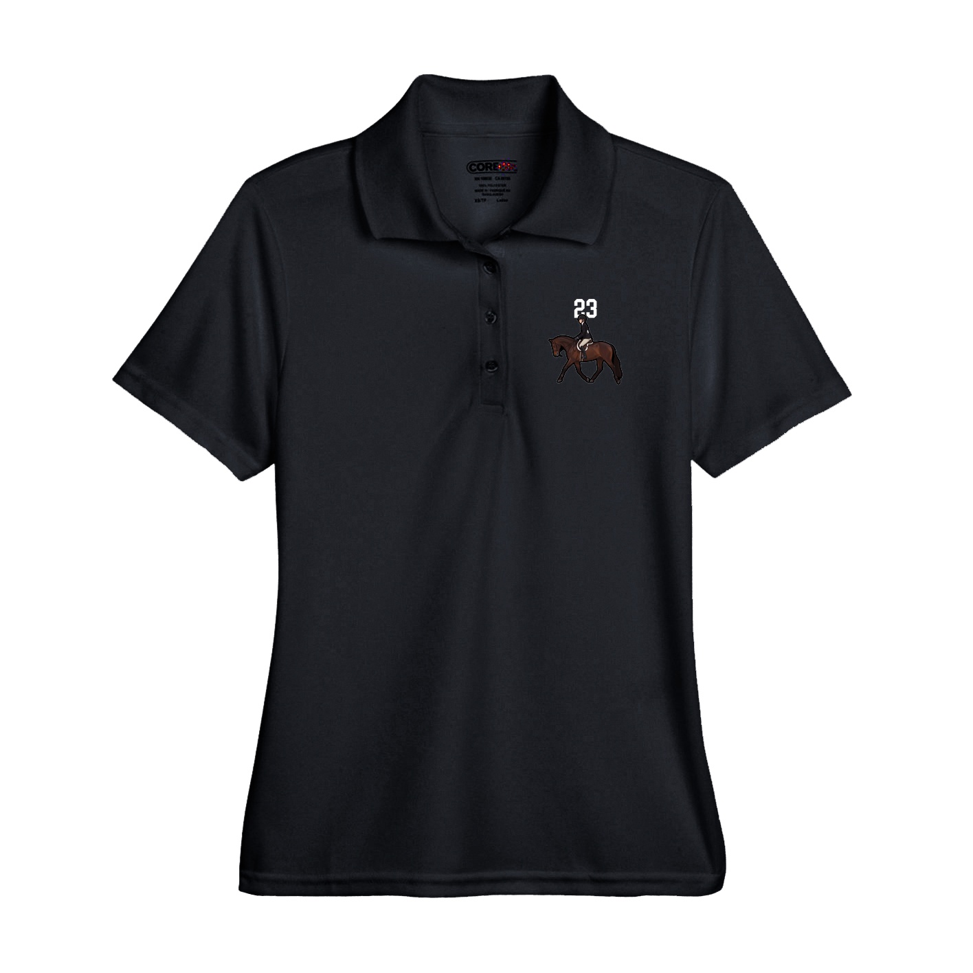 Performance Polo — Number Top in Black