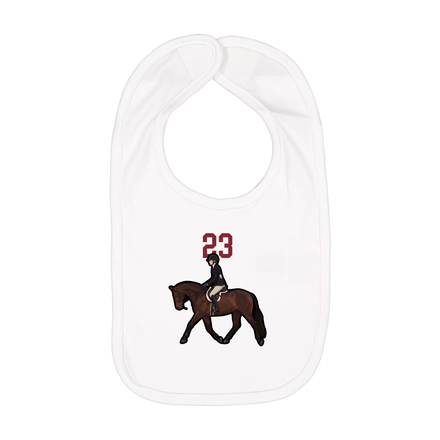Infant Bib — Number Top in White