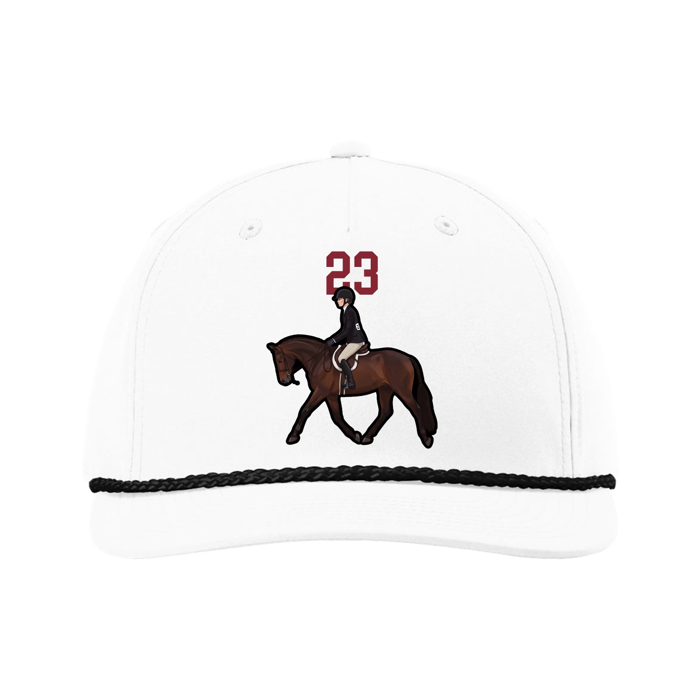 Five-Panel Classic Rope Cap — Number Top in White