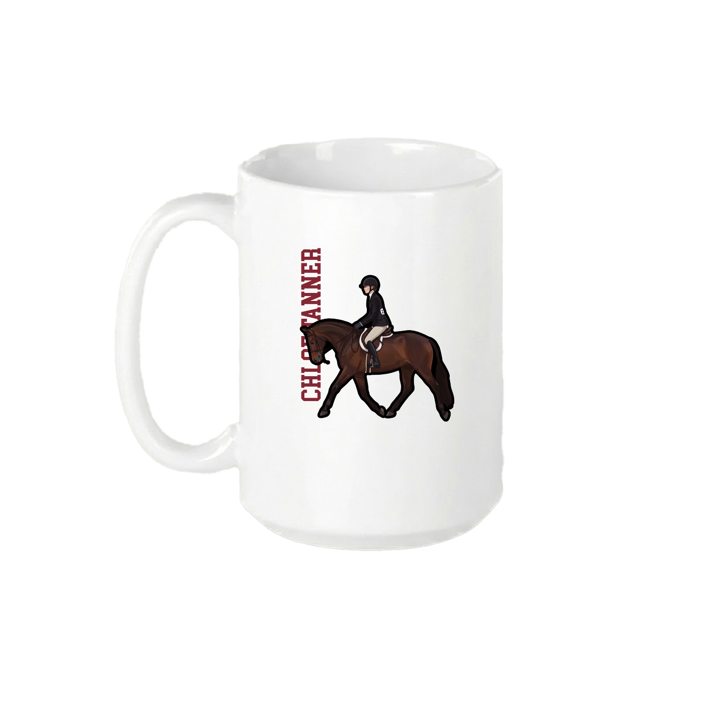 15oz Coffee Mug — Name Vertical in White