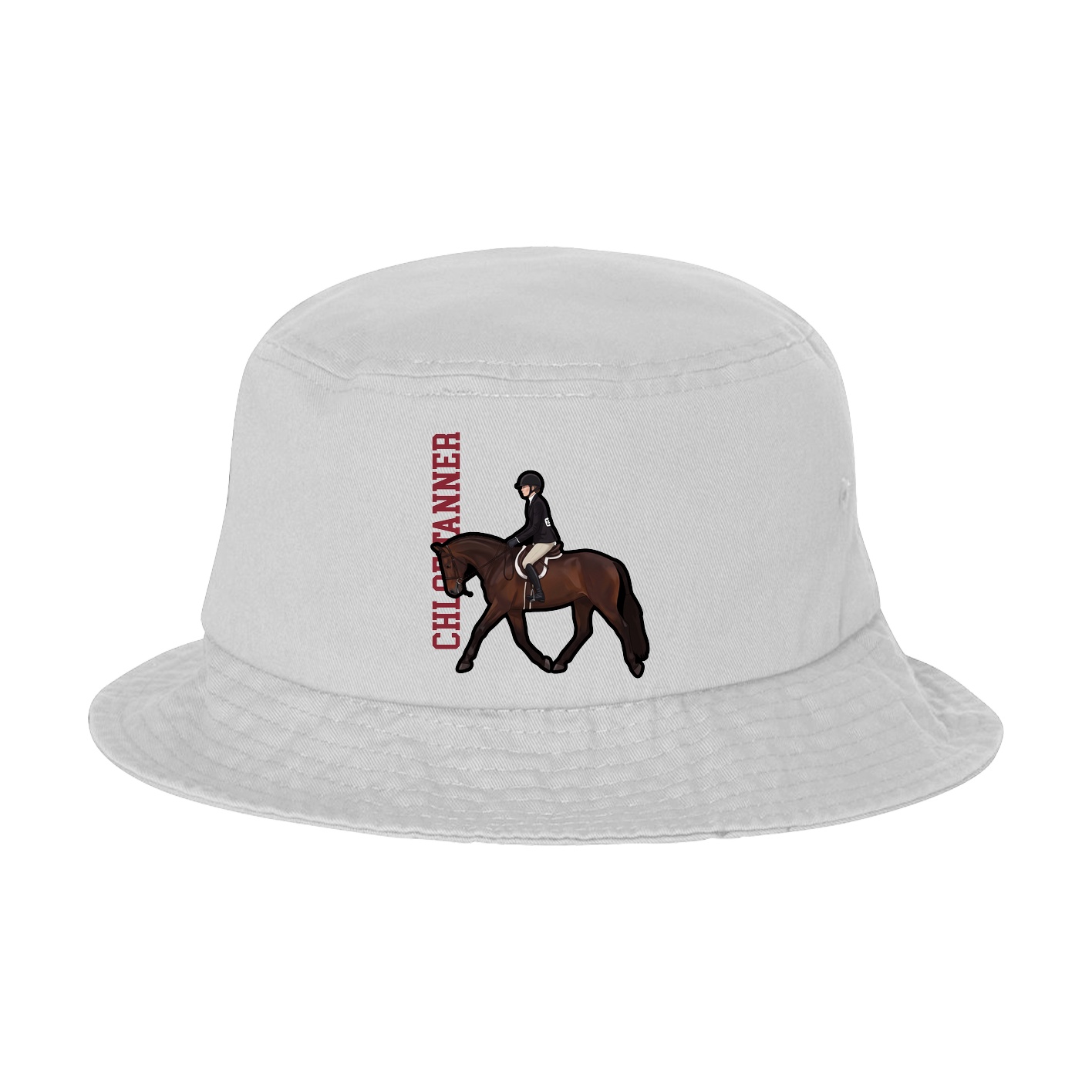 Bucket Cap — Name Vertical in White