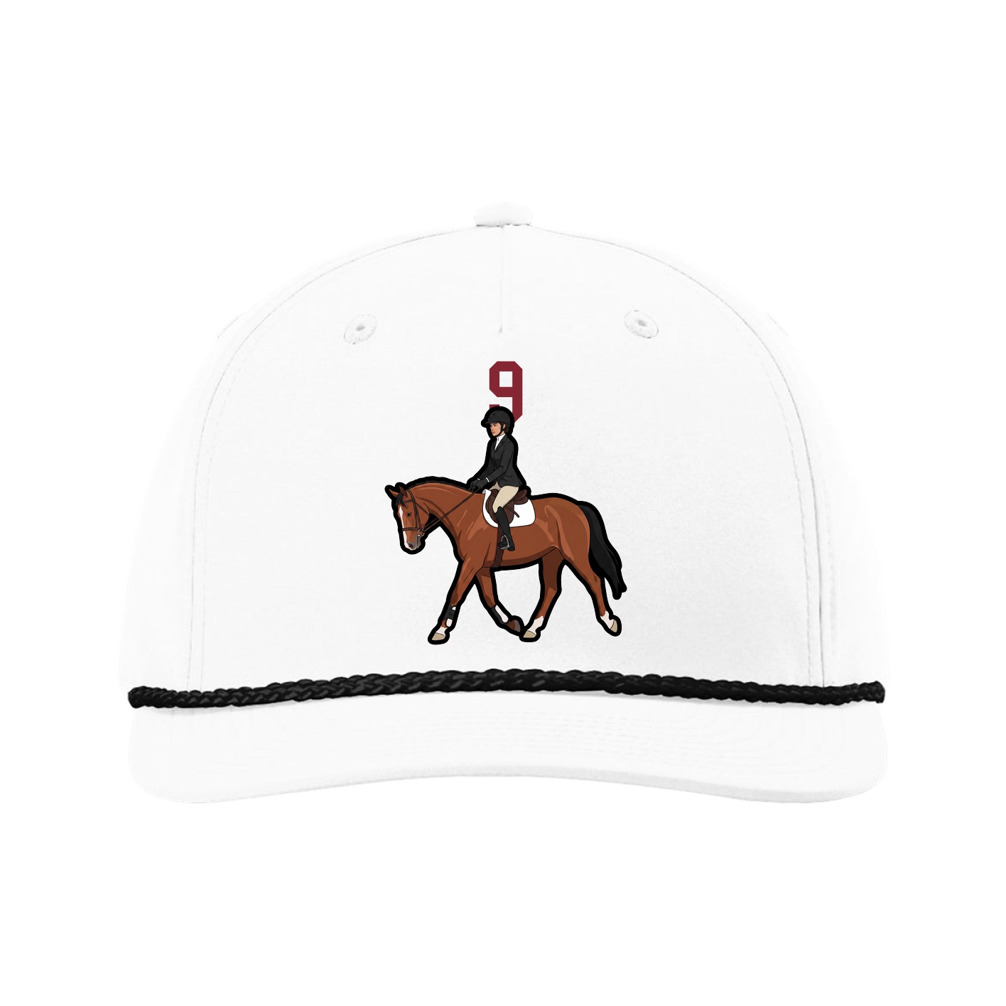 Five-Panel Classic Rope Cap — Number Top in White