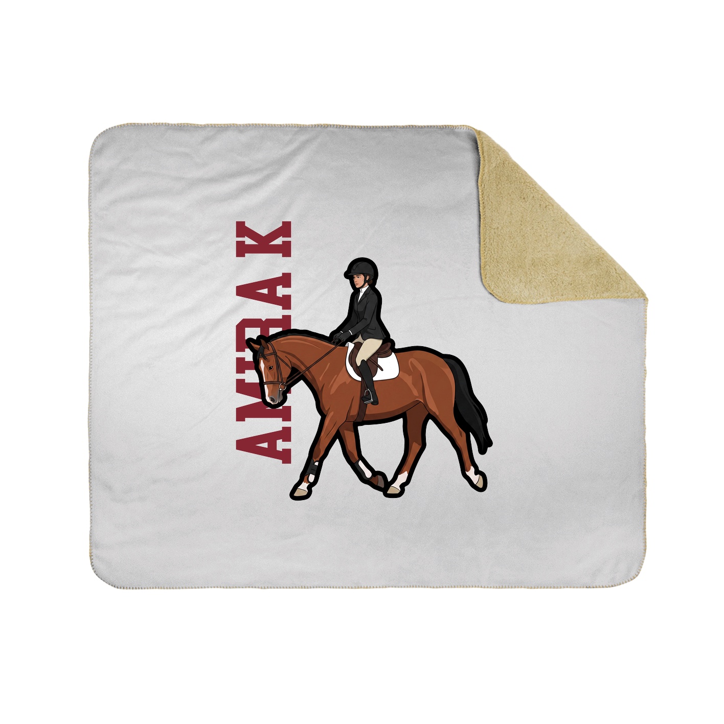 Throw Blanket — Name Vertical in White