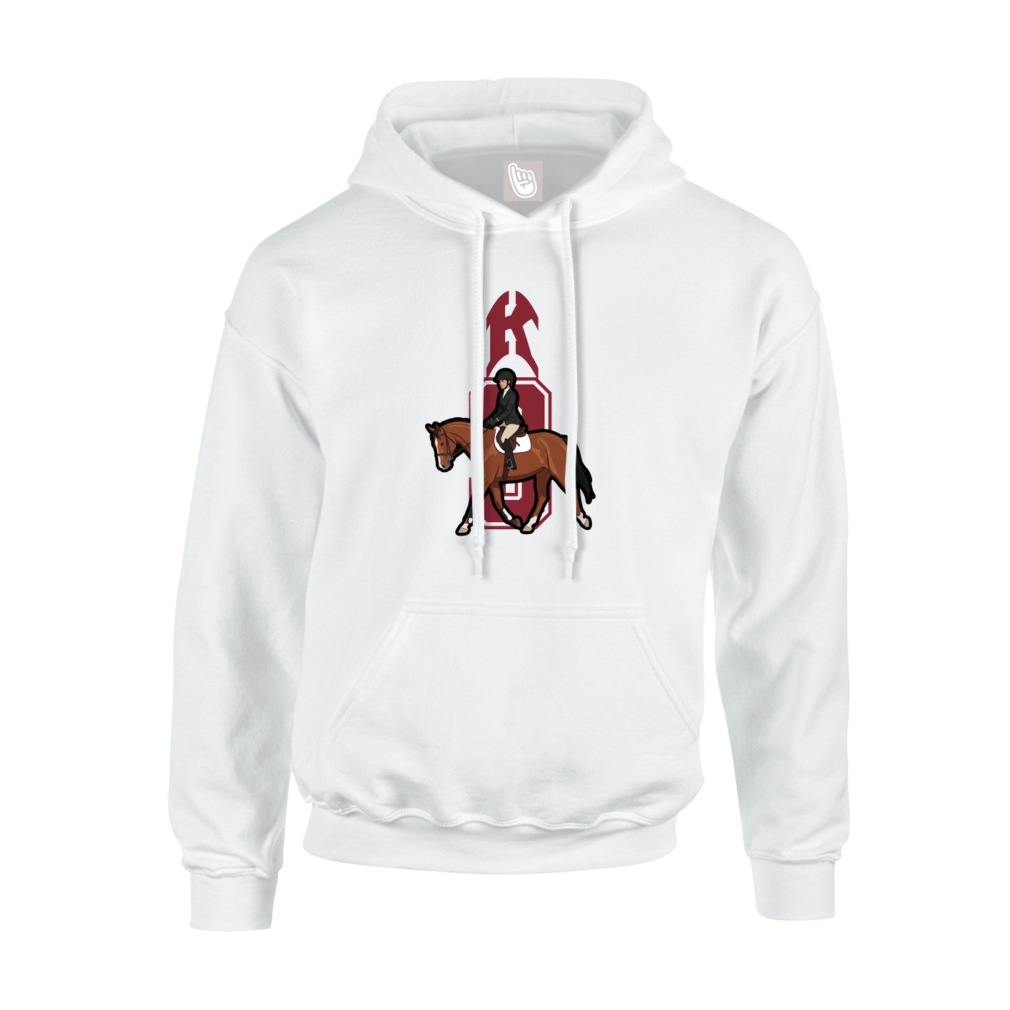 Youth Hoodie — Number in White