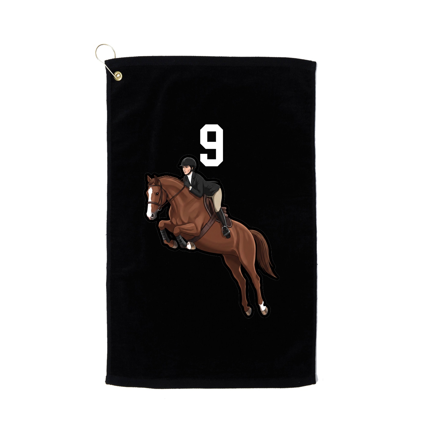 Golf Towel — Number Top in Black