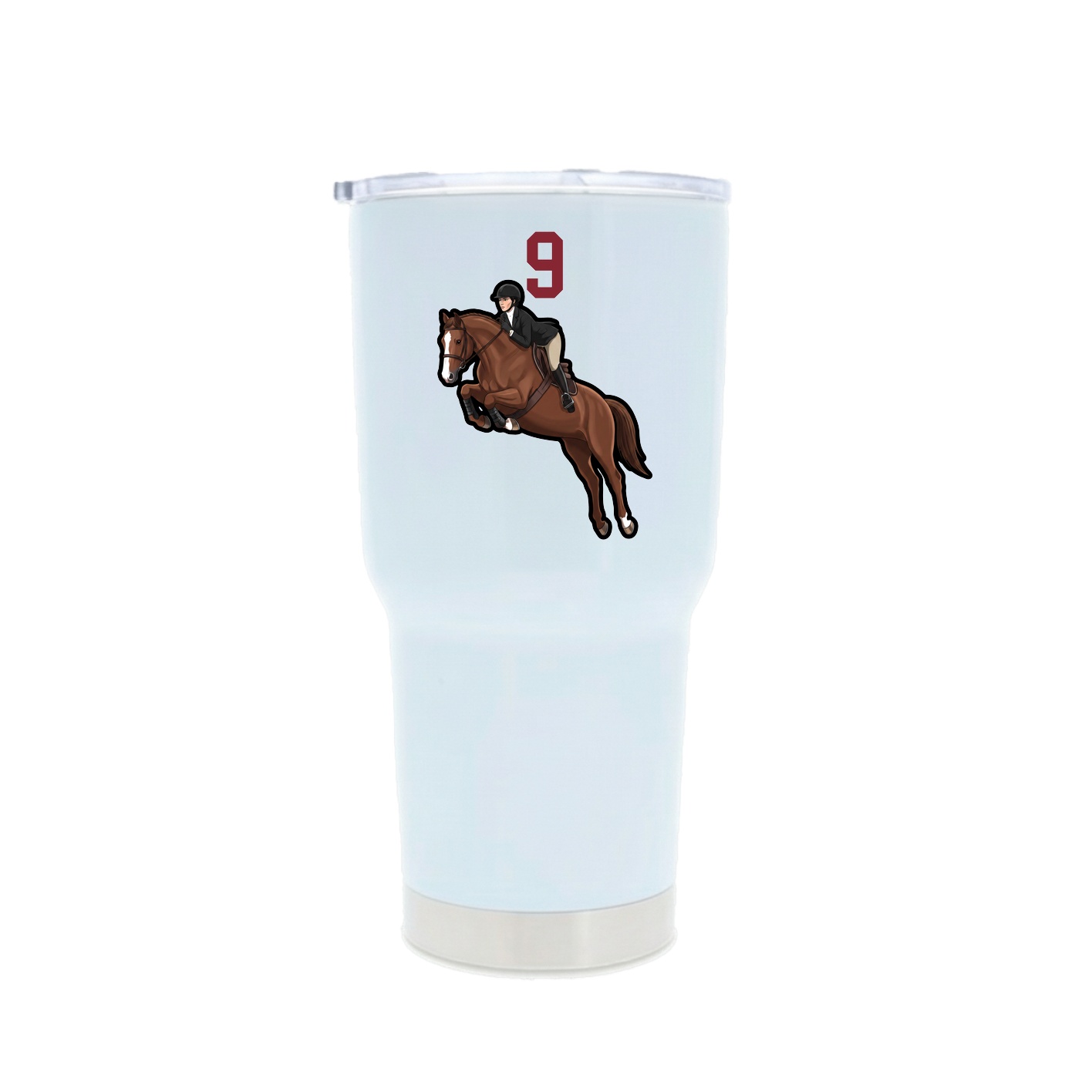 30oz Stainless Steel Tumbler — Number Top in White