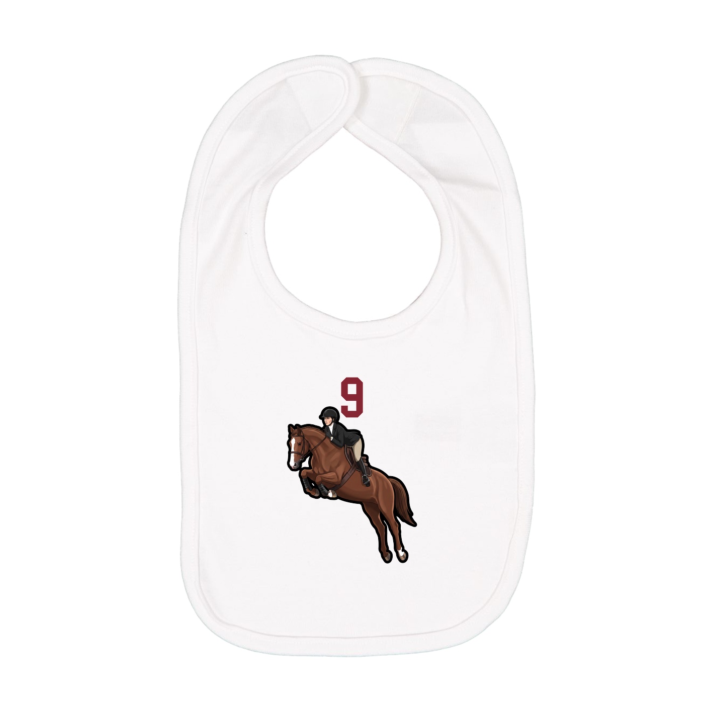 Infant Bib — Number Top in White