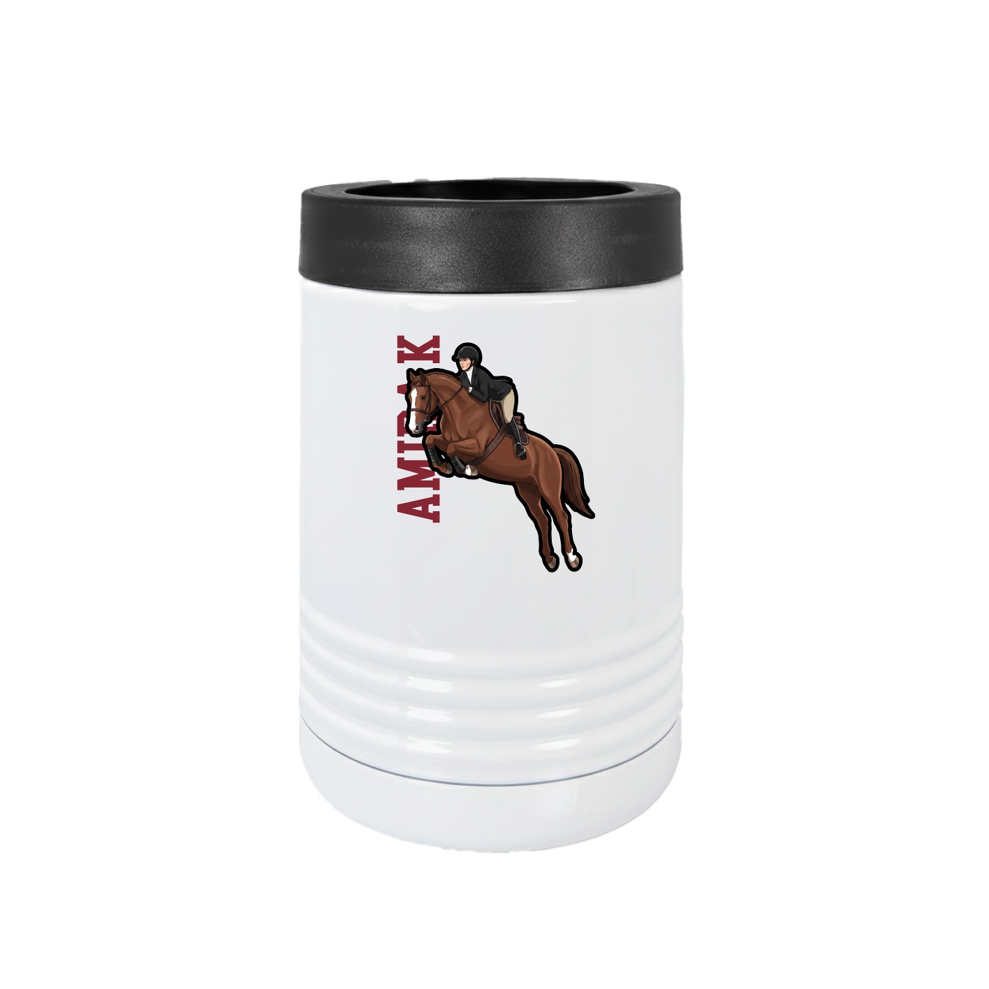 Beverage Holder — Name Vertical in White