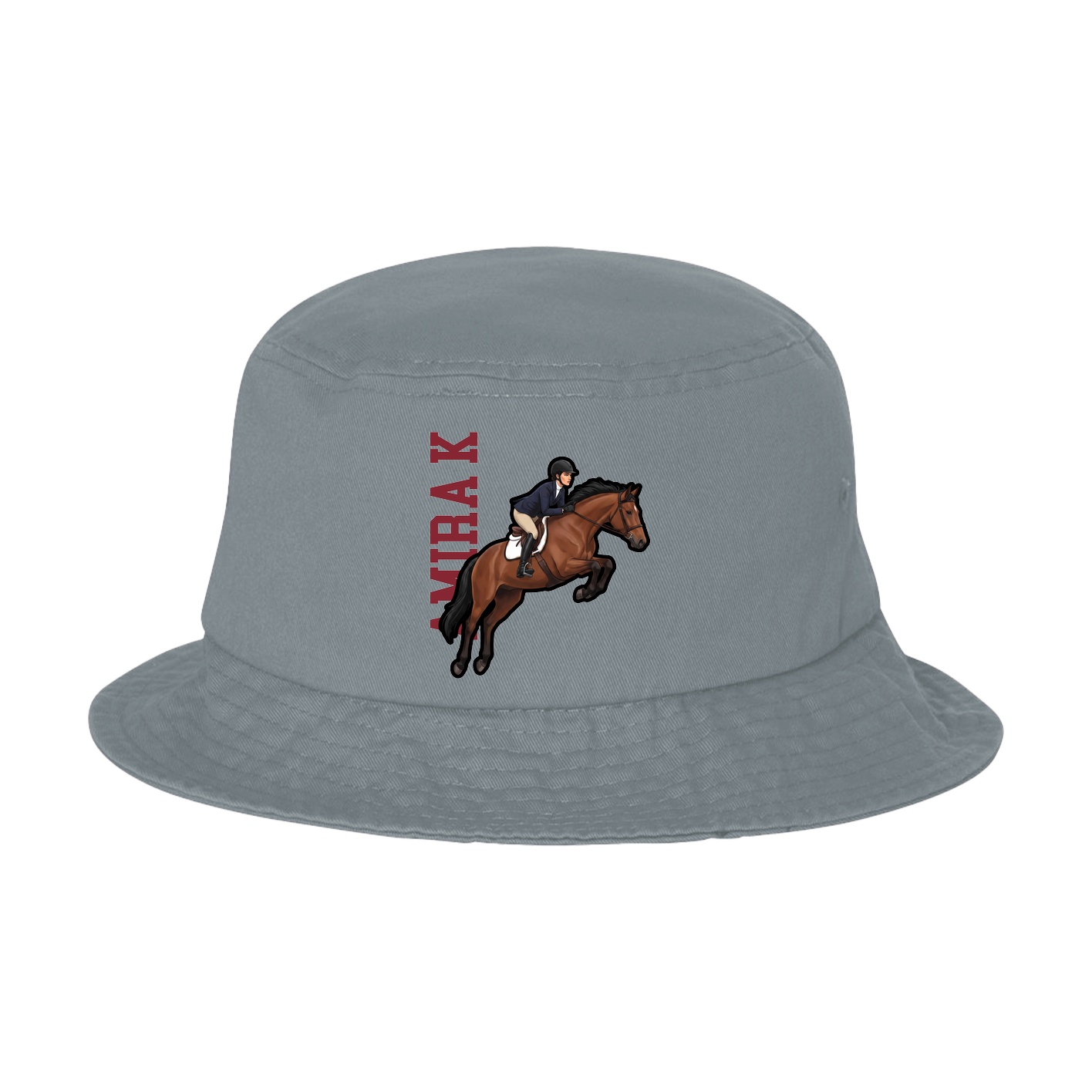 Bucket Cap — Name Vertical in Grey