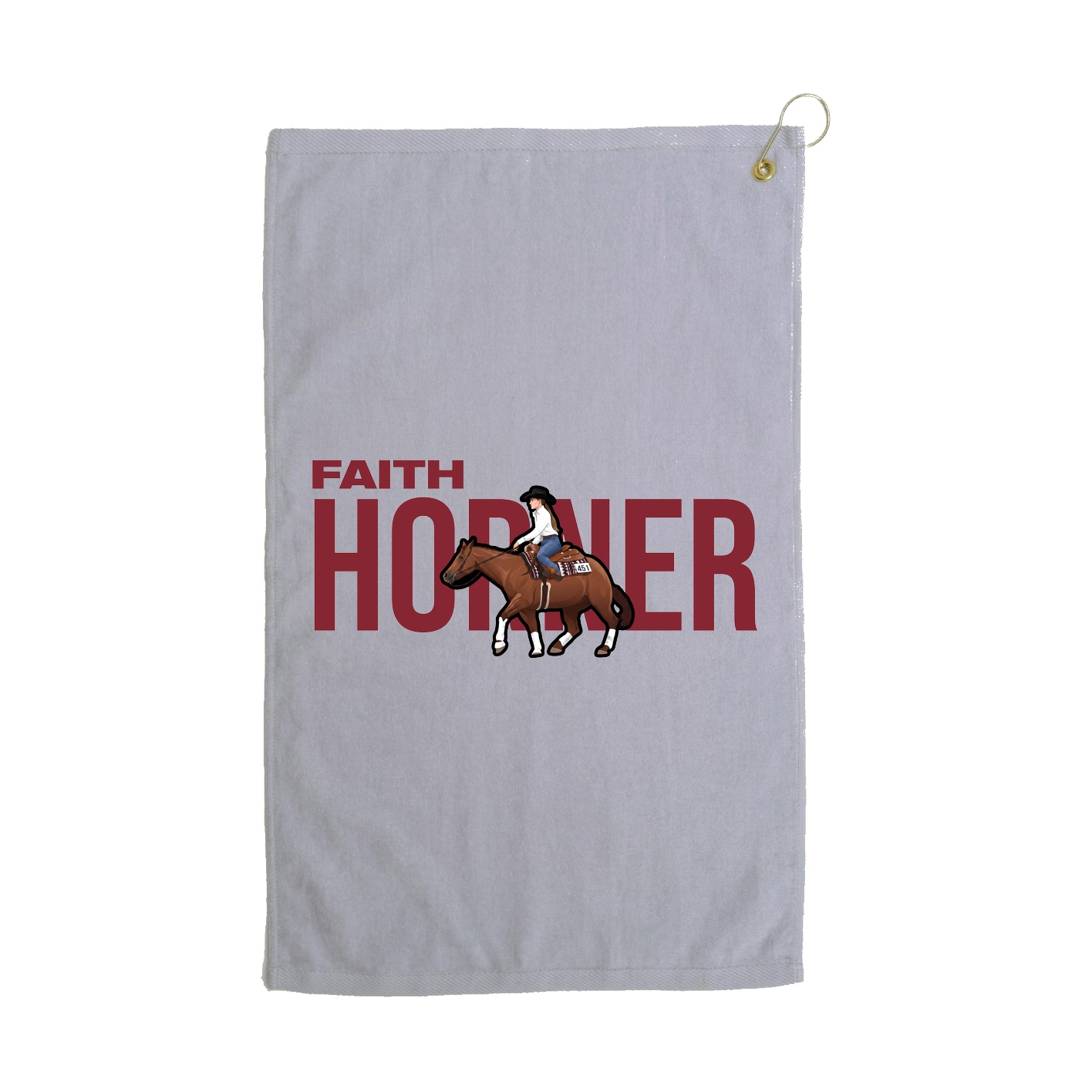 Golf Towel — Player Name in Grey