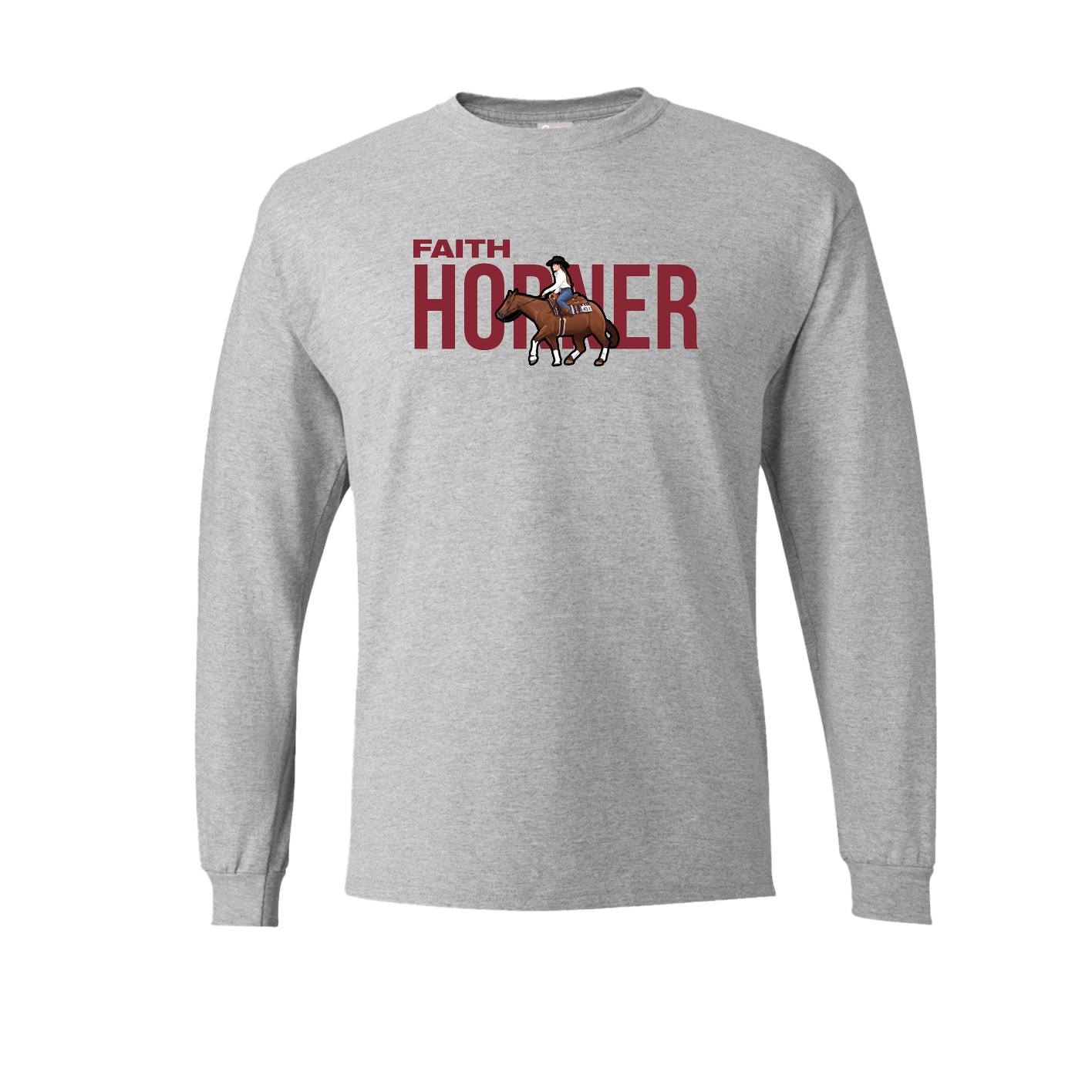 Long Sleeve Tee — Player Name in Grey