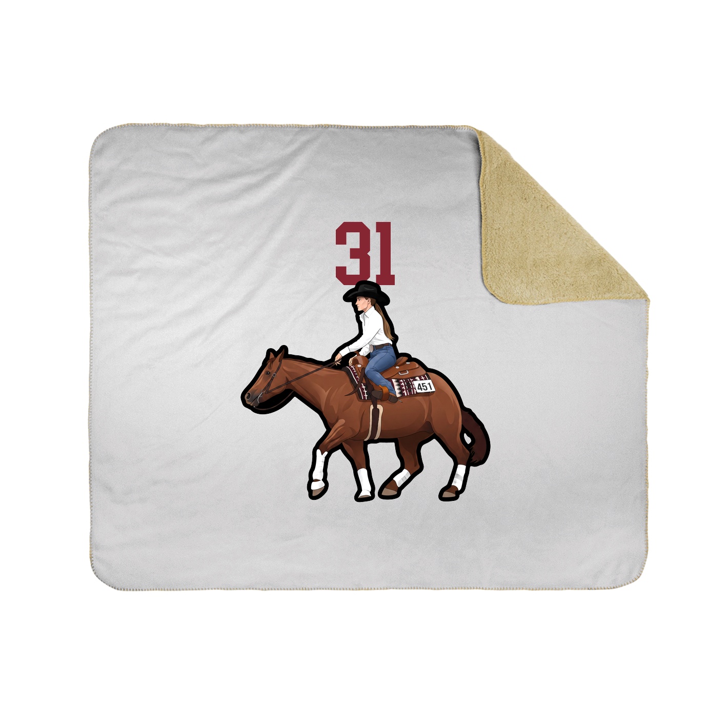 Throw Blanket — Number Top in White