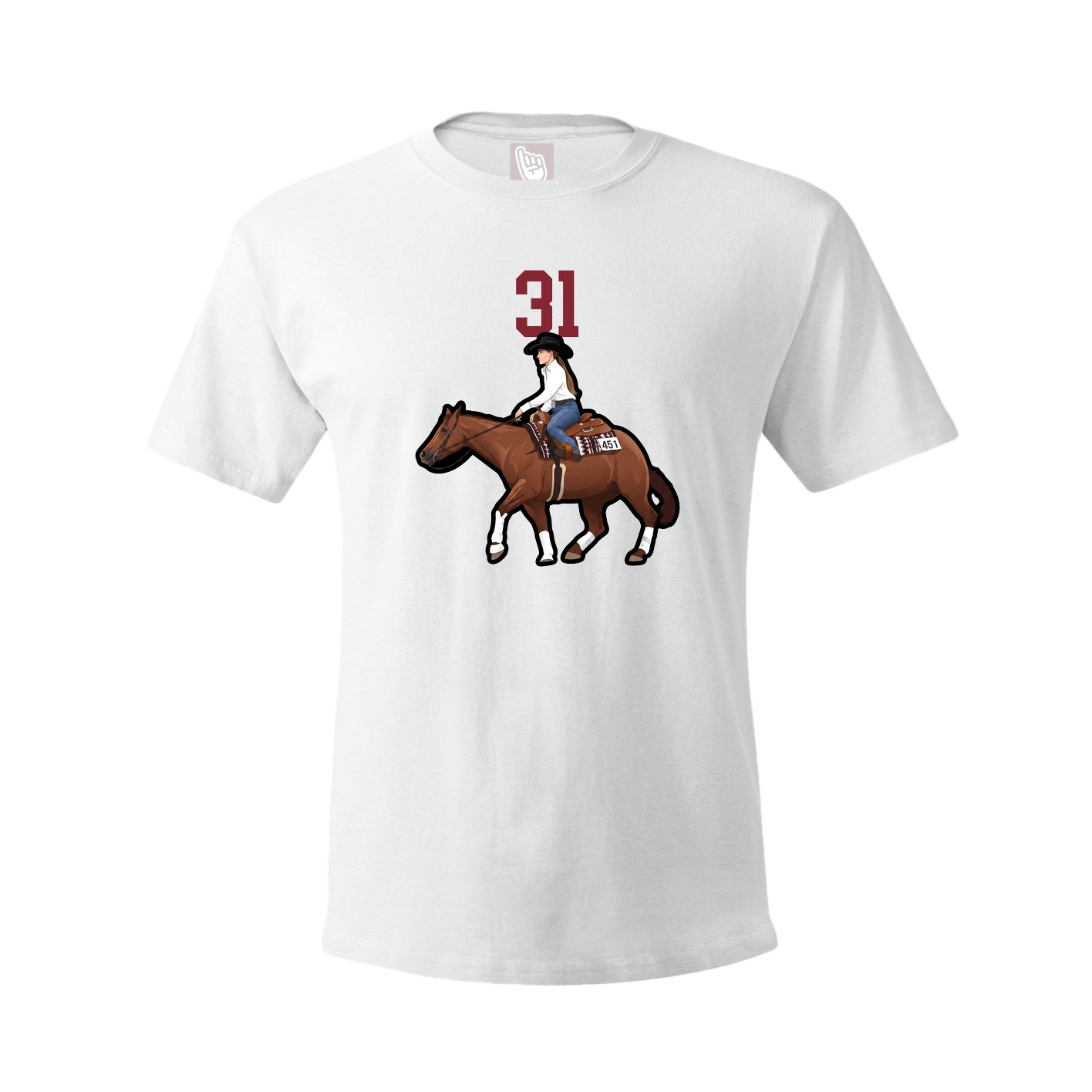 Youth Tee — Number Top in White