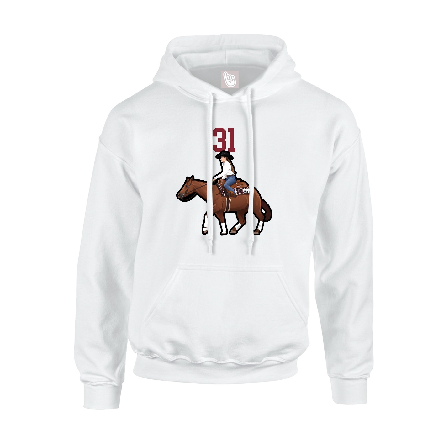 Hoodie — Number Top in White