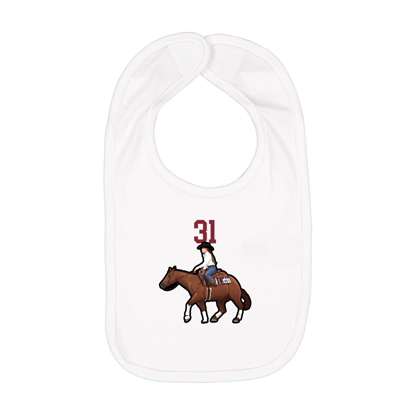 Infant Bib — Number Top in White