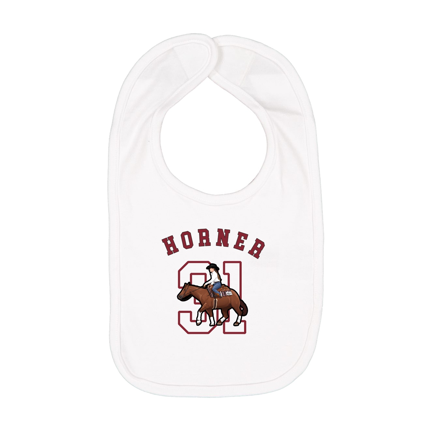 Infant Bib — Shirsey Arch in White