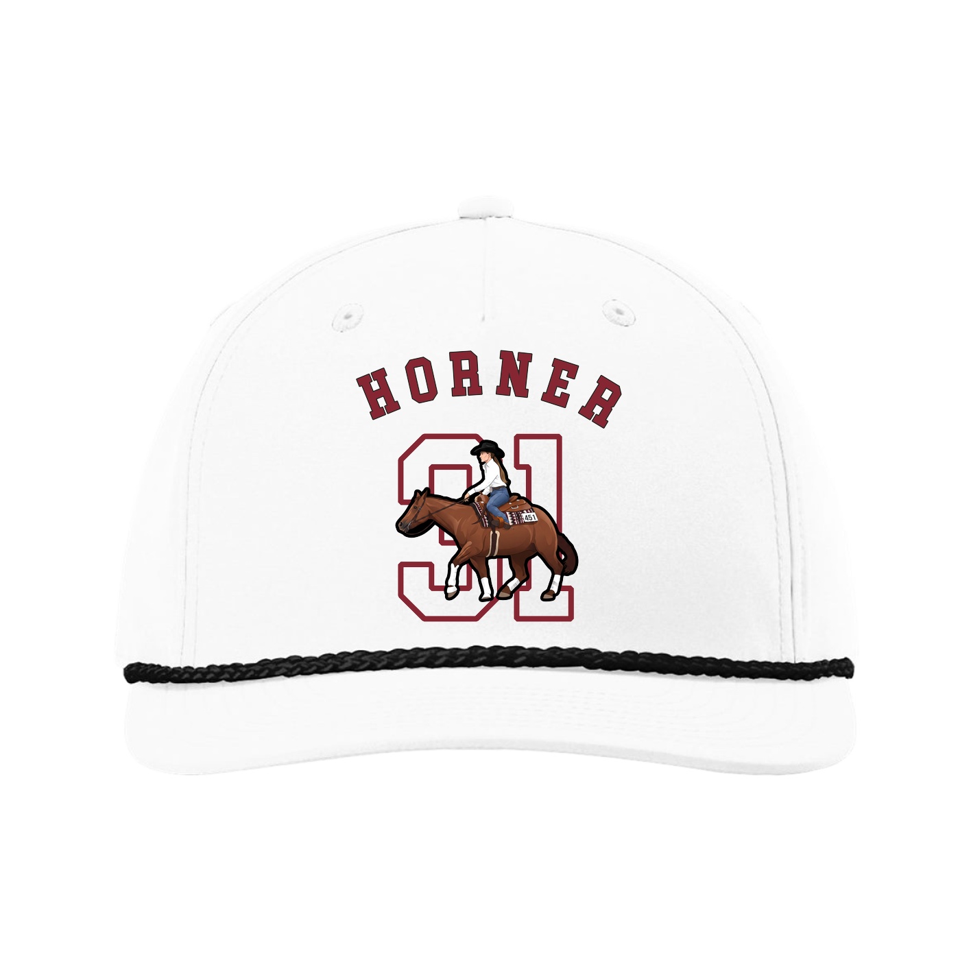 Five-Panel Classic Rope Cap — Shirsey Arch in White