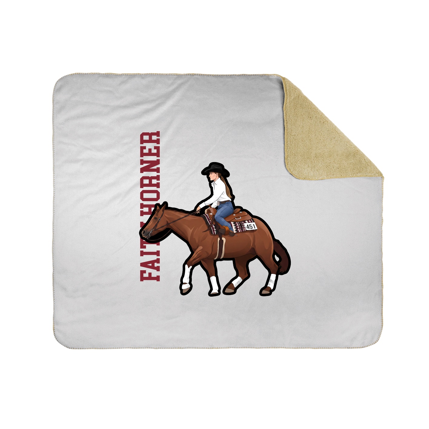 Throw Blanket — Name Vertical in White