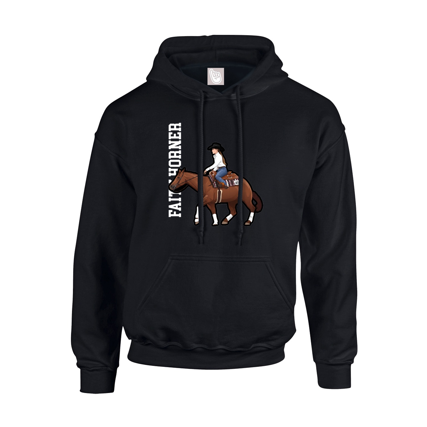 Youth Hoodie — Name Vertical in Black