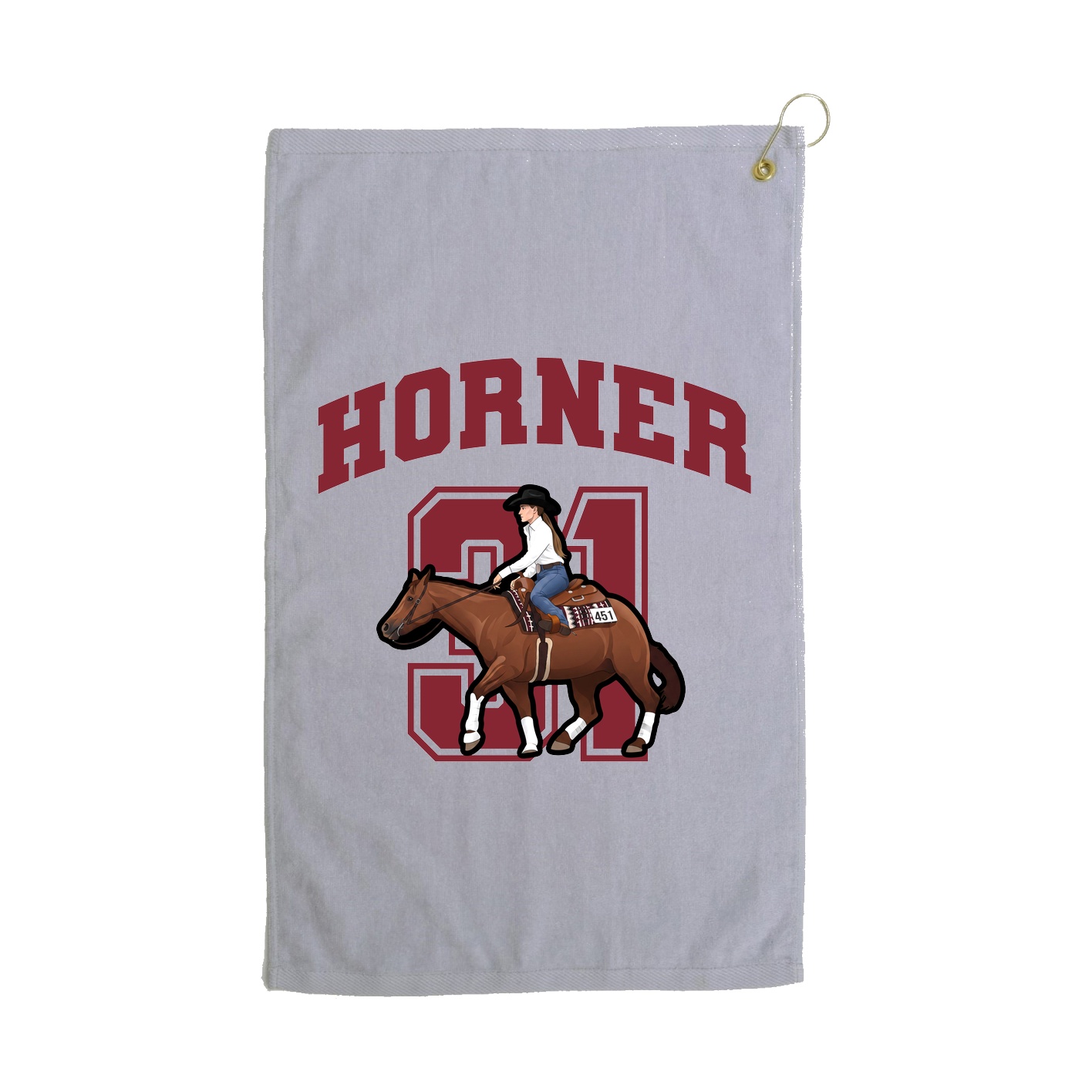 Golf Towel — Number in Grey