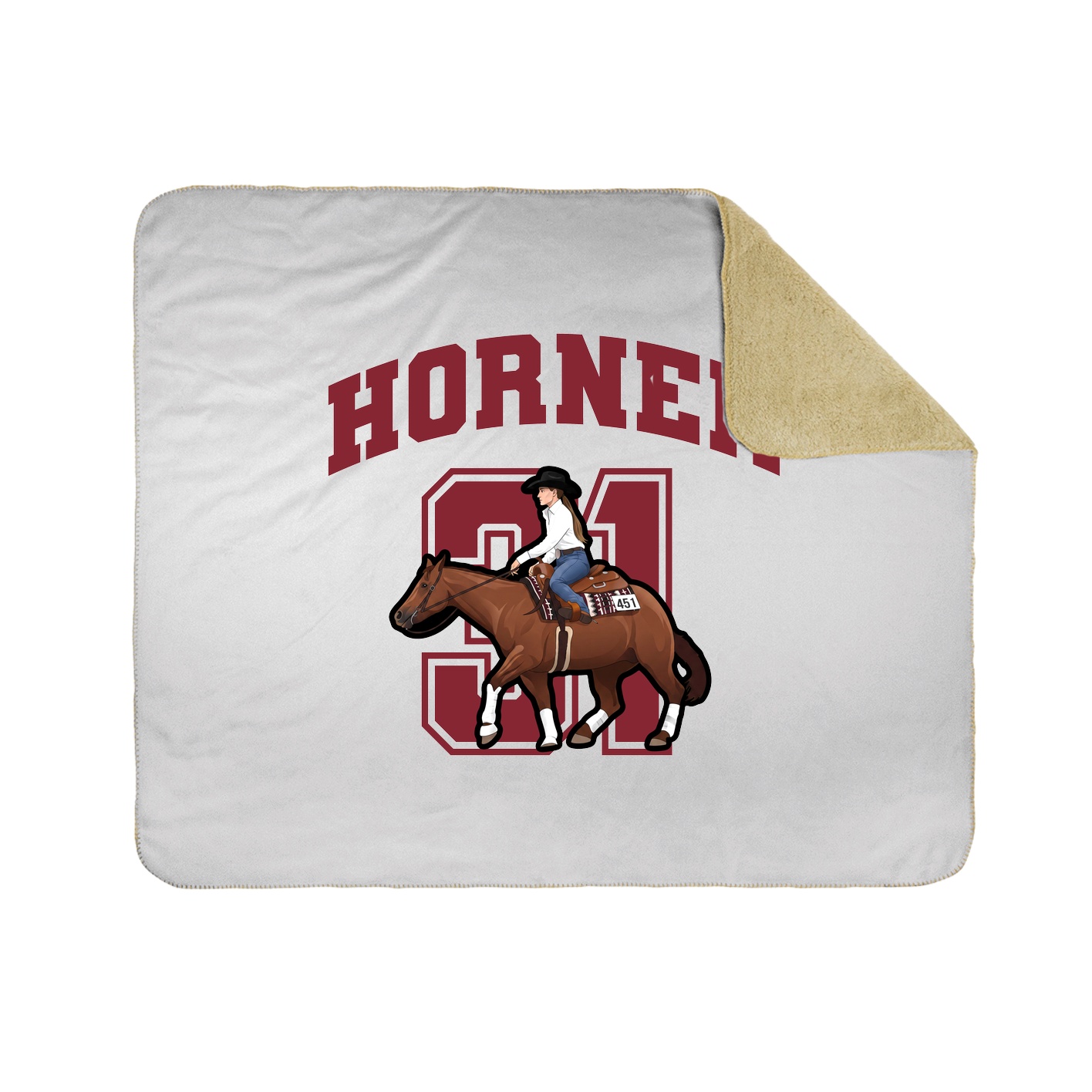 Throw Blanket — Number in White