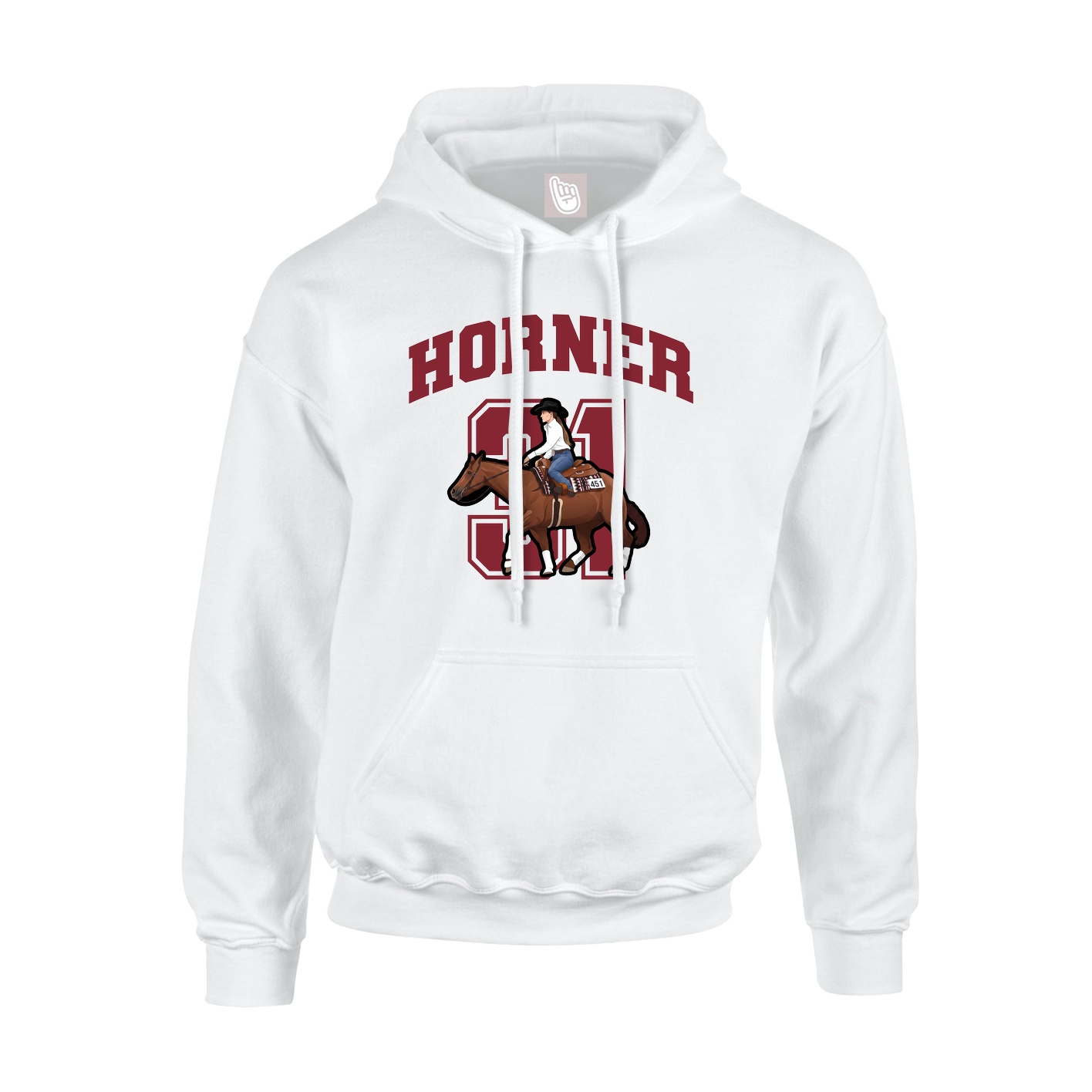 Youth Hoodie — Number in White