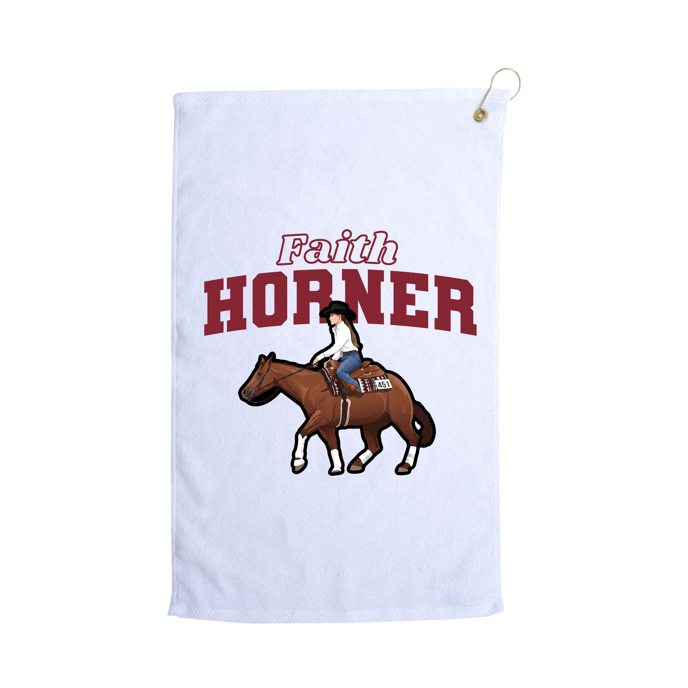 Golf Towel — Name Arch in White