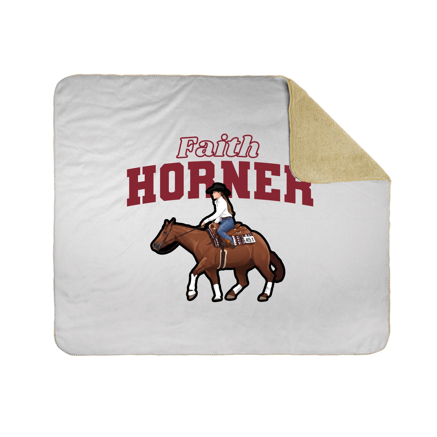 Throw Blanket — Name Arch in White